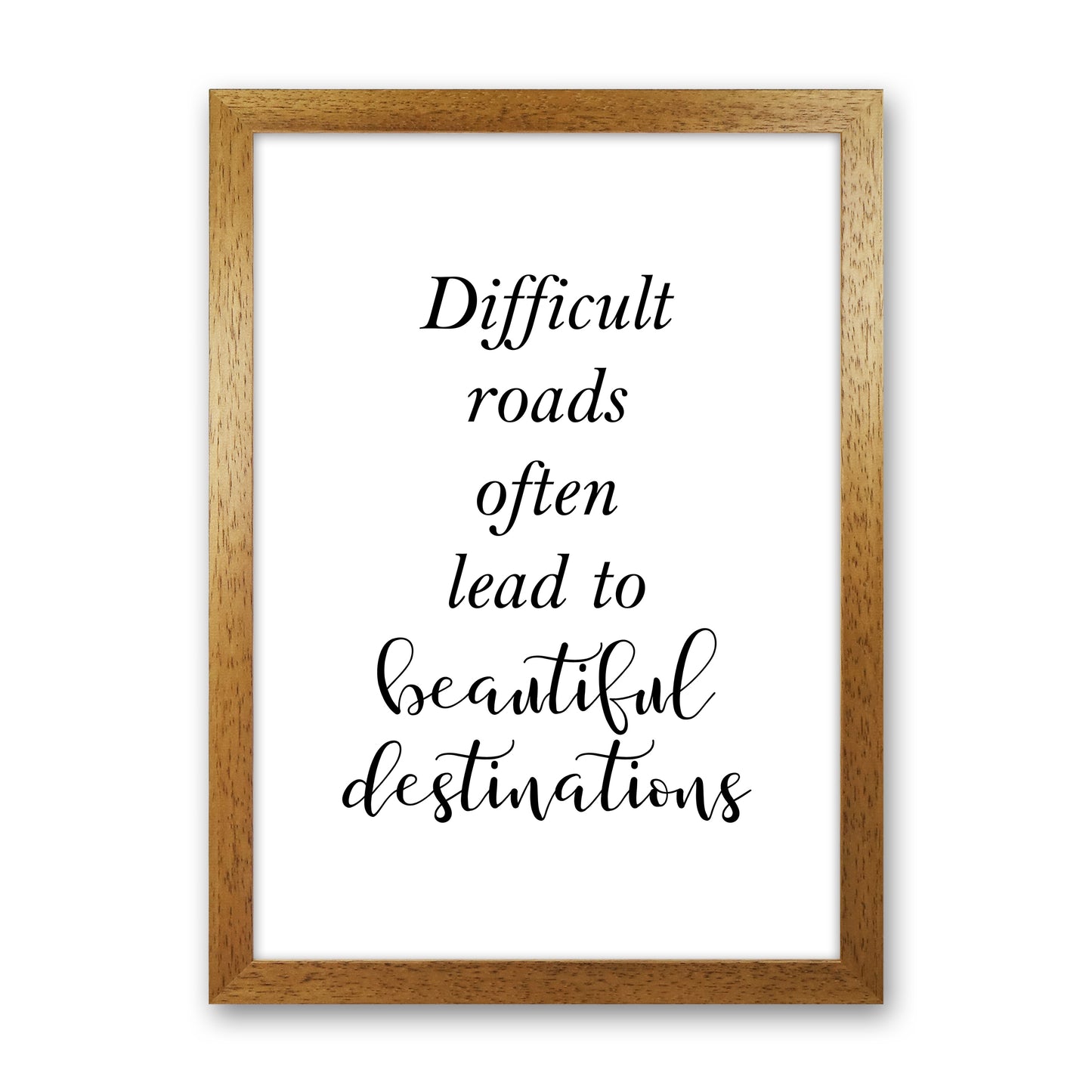 Difficult Roads Art Print by Pixy Paper Oak Grain
