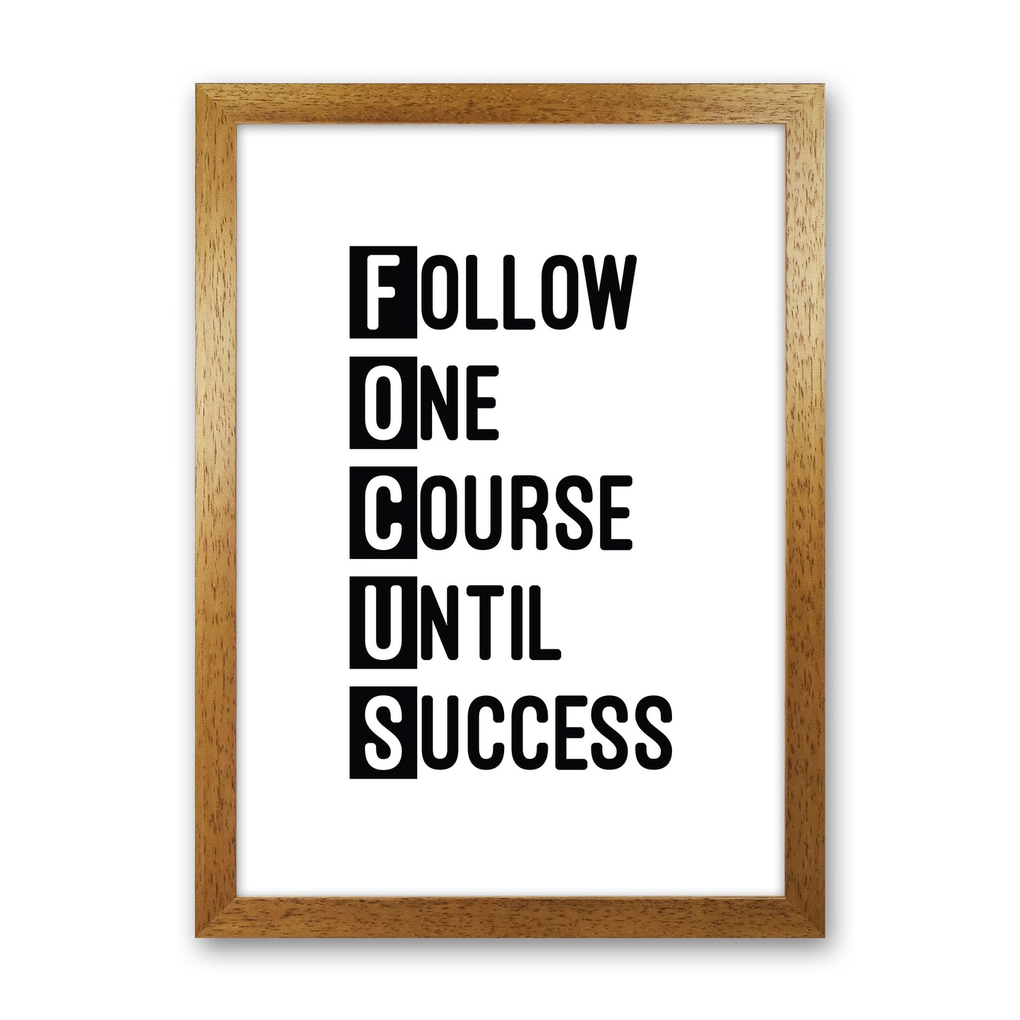 Focus Black Art Print by Pixy Paper Oak Grain