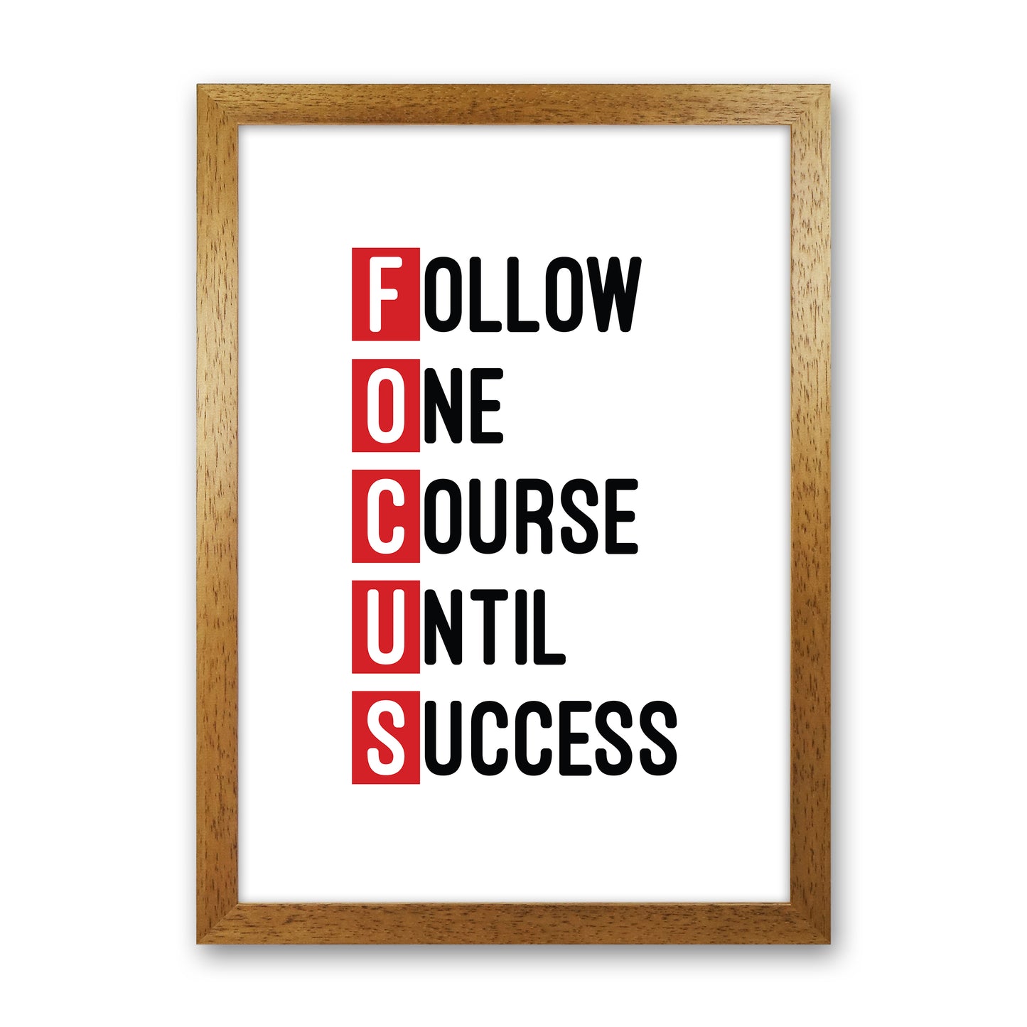 Focus Red Art Print by Pixy Paper Oak Grain