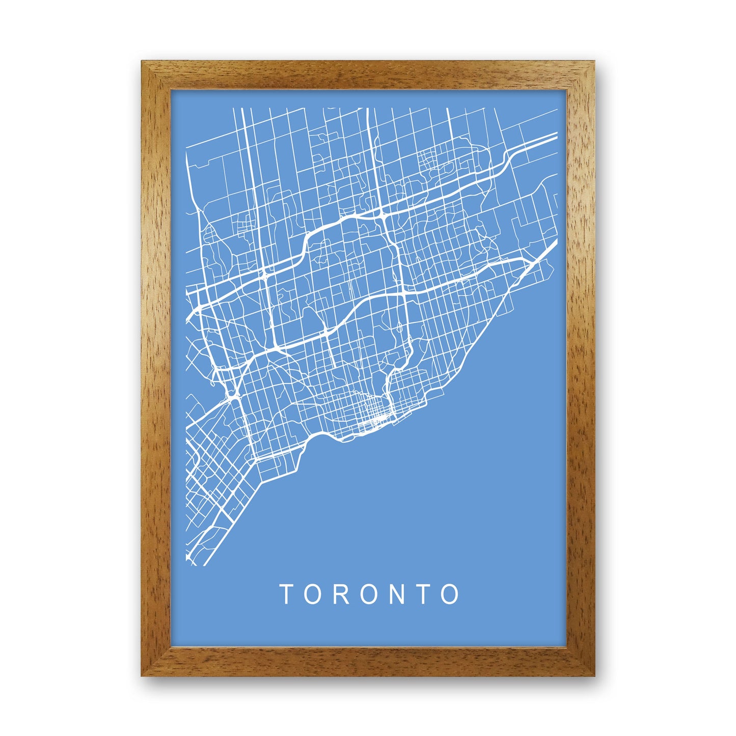 Toronto Map Blueprint Art Print by Pixy Paper Oak Grain