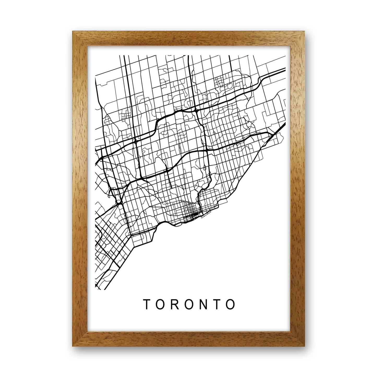 Toronto Map Art Print by Pixy Paper Oak Grain