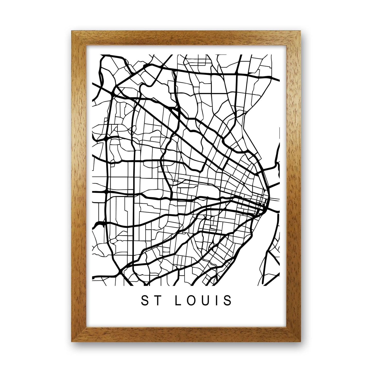 St Louis Map Art Print by Pixy Paper Oak Grain
