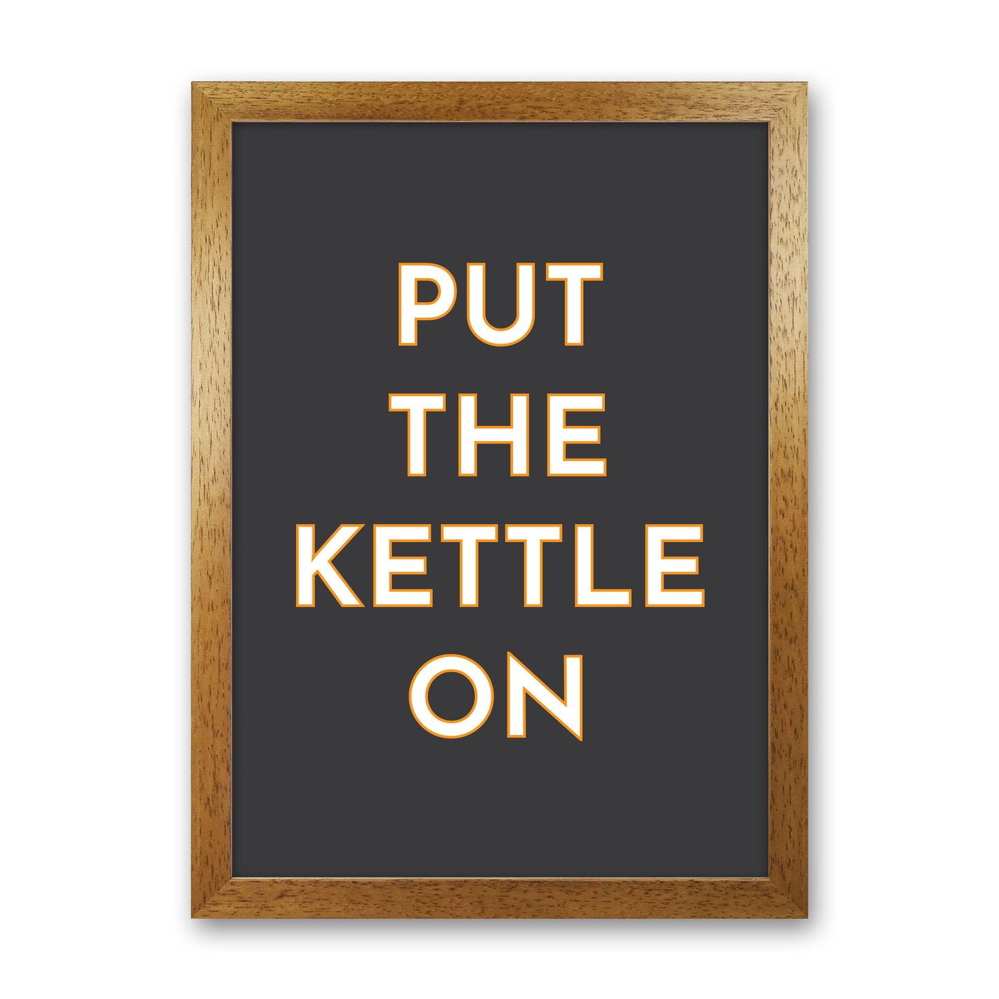 Put The Kettle On Art Print by Pixy Paper Oak Grain