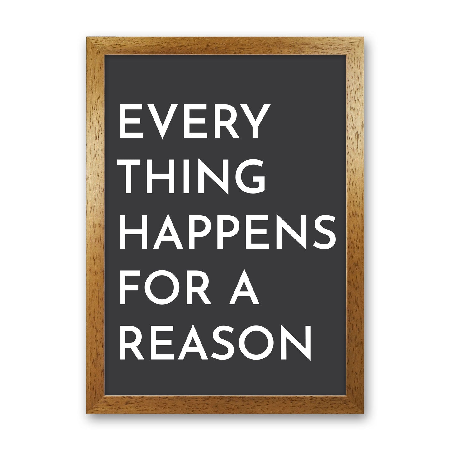 Everything Happens For A Reason Art Print by Pixy Paper Oak Grain