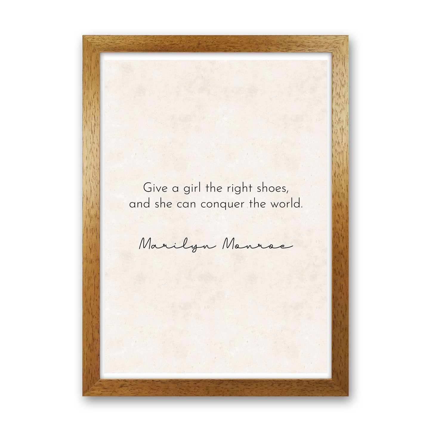 Right Shoes - Marilyn Monroe Art Print by Pixy Paper Oak Grain