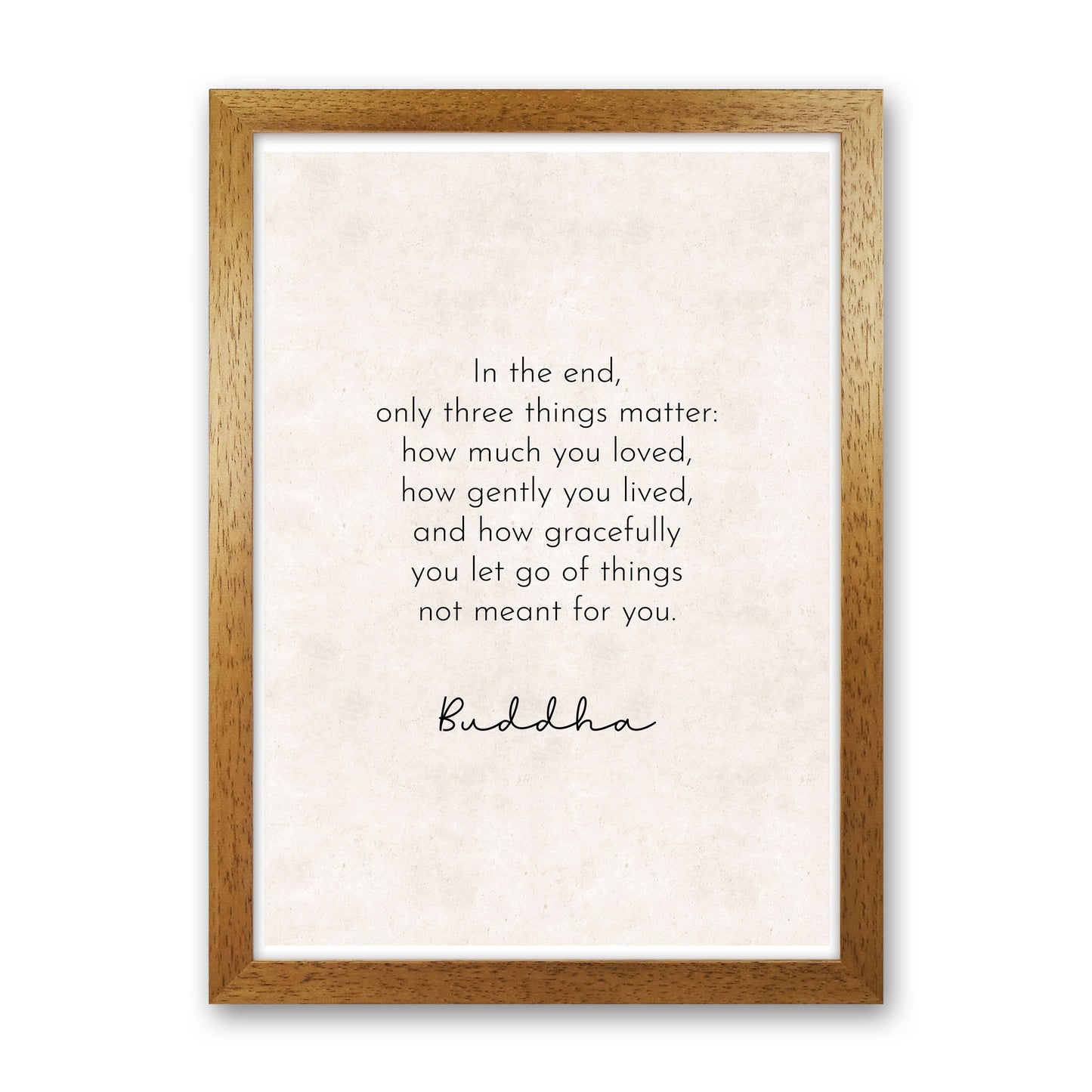 In The End - Buddha Art Print by Pixy Paper Oak Grain