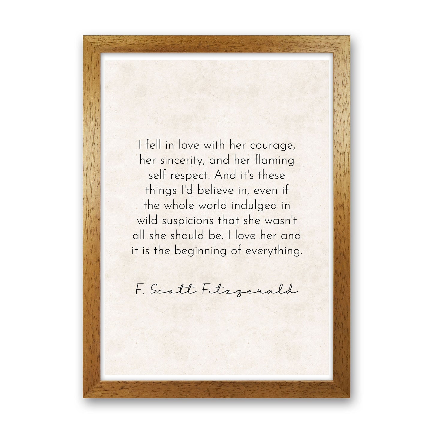 I Fell In Love - Fitzgerald Art Print by Pixy Paper Oak Grain