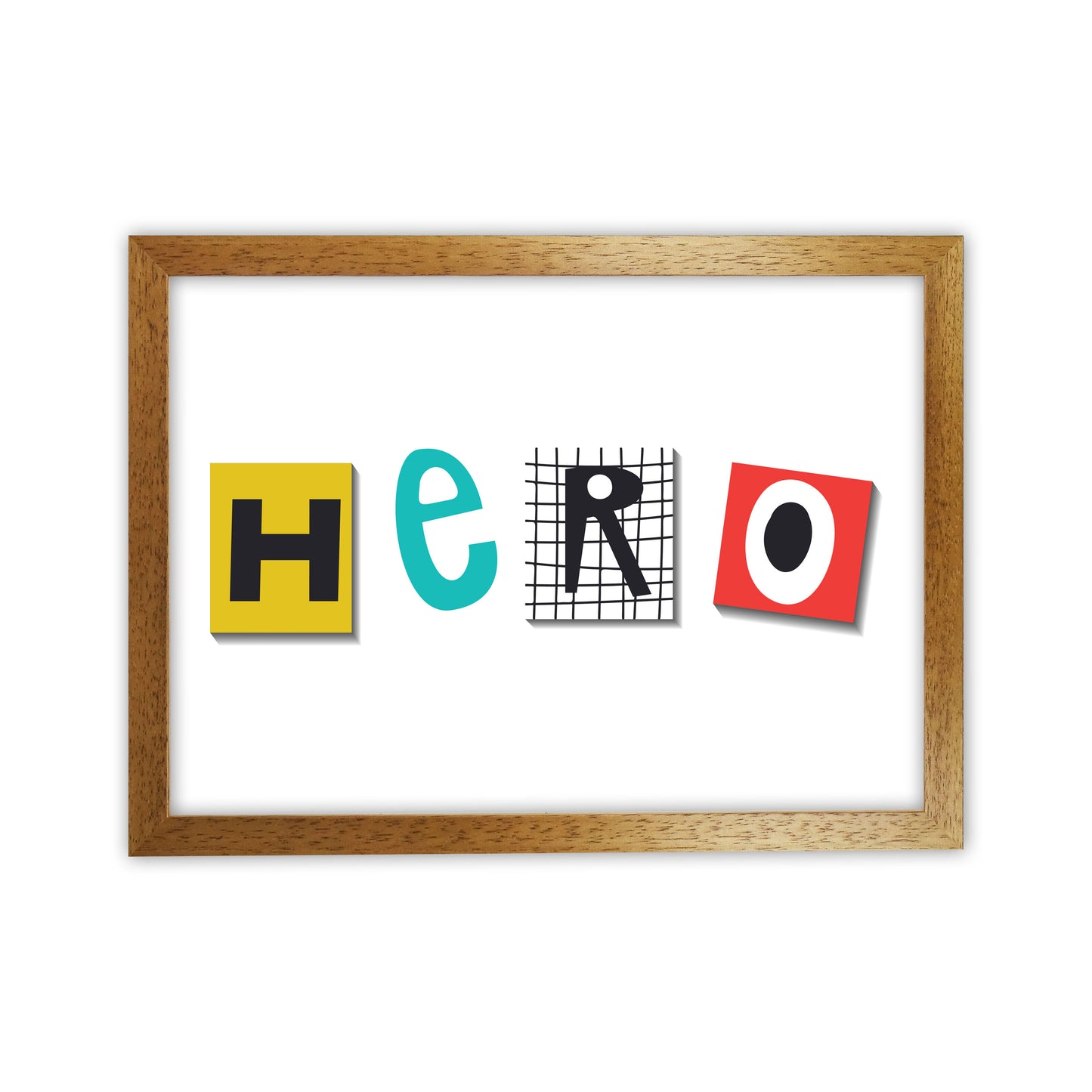 Hero typo Art Print by Pixy Paper Oak Grain