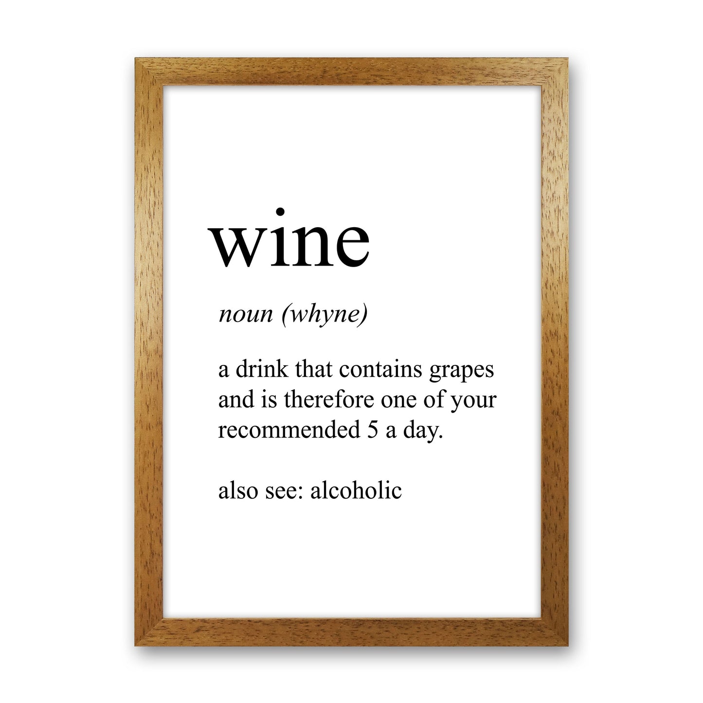 Wine Definition Art Print by Pixy Paper Oak Grain