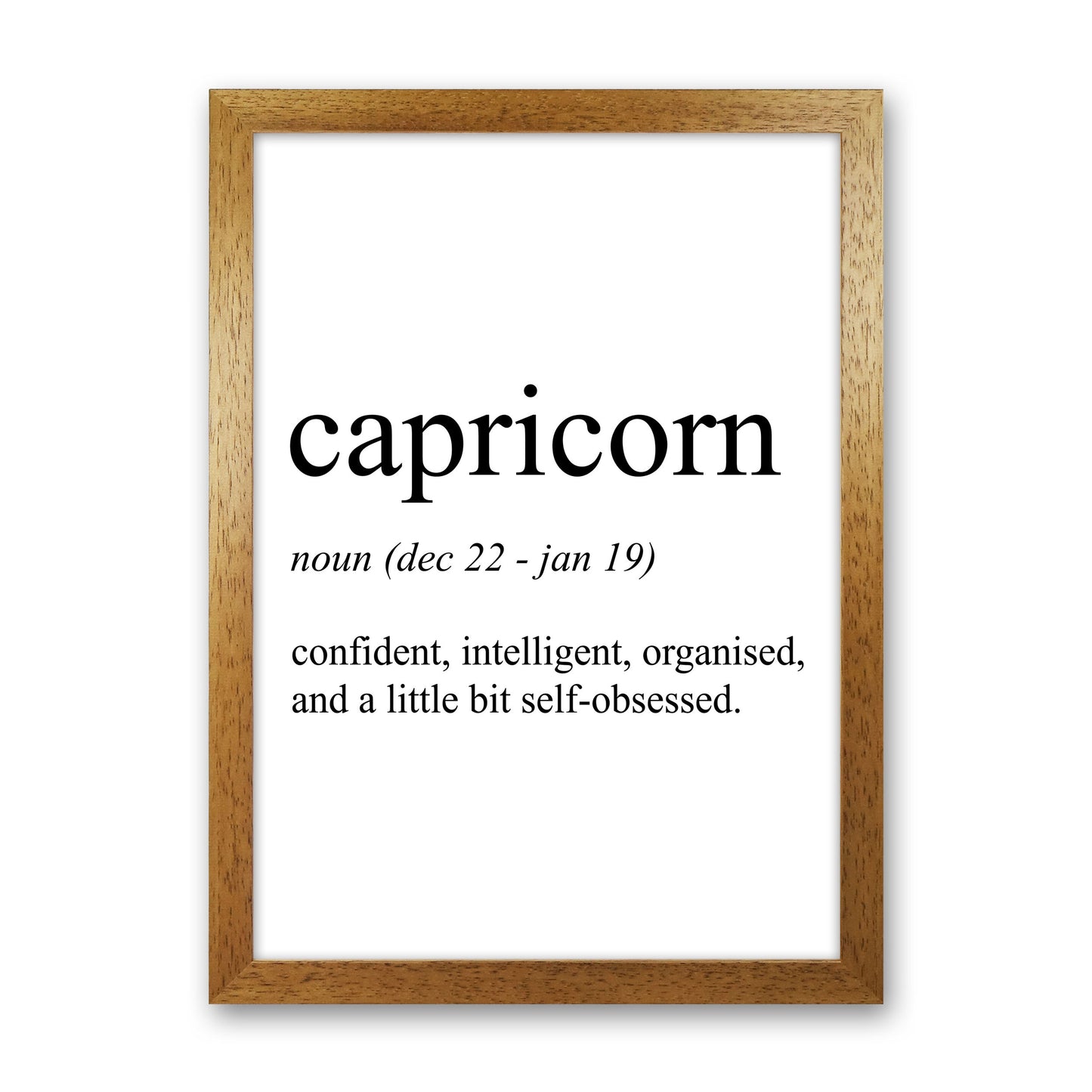 Capricorn Definition Art Print by Pixy Paper Oak Grain
