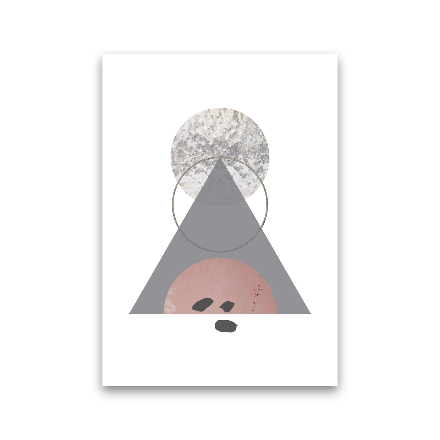 Peach, Sand And Glass Abstract Triangle Modern Print Print Only