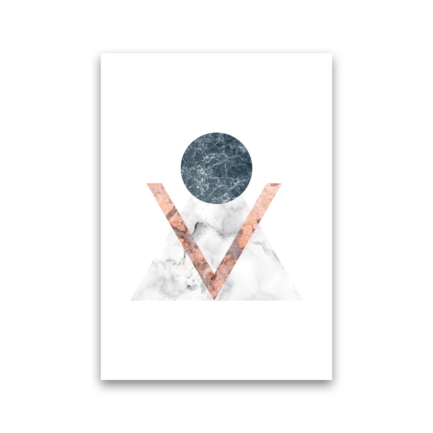 Marble Triangle Abstract Modern Print Print Only