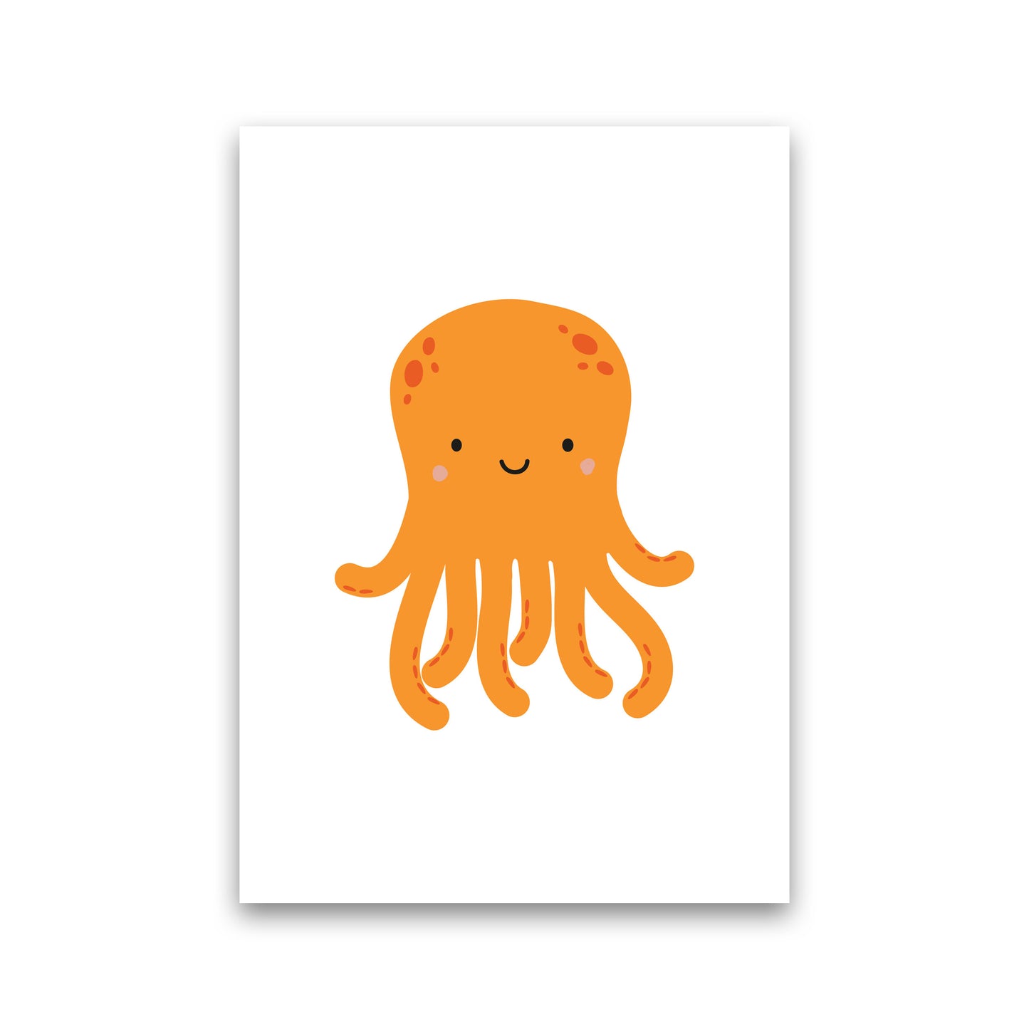 Children's Animals, Octopus Modern Print Print Only