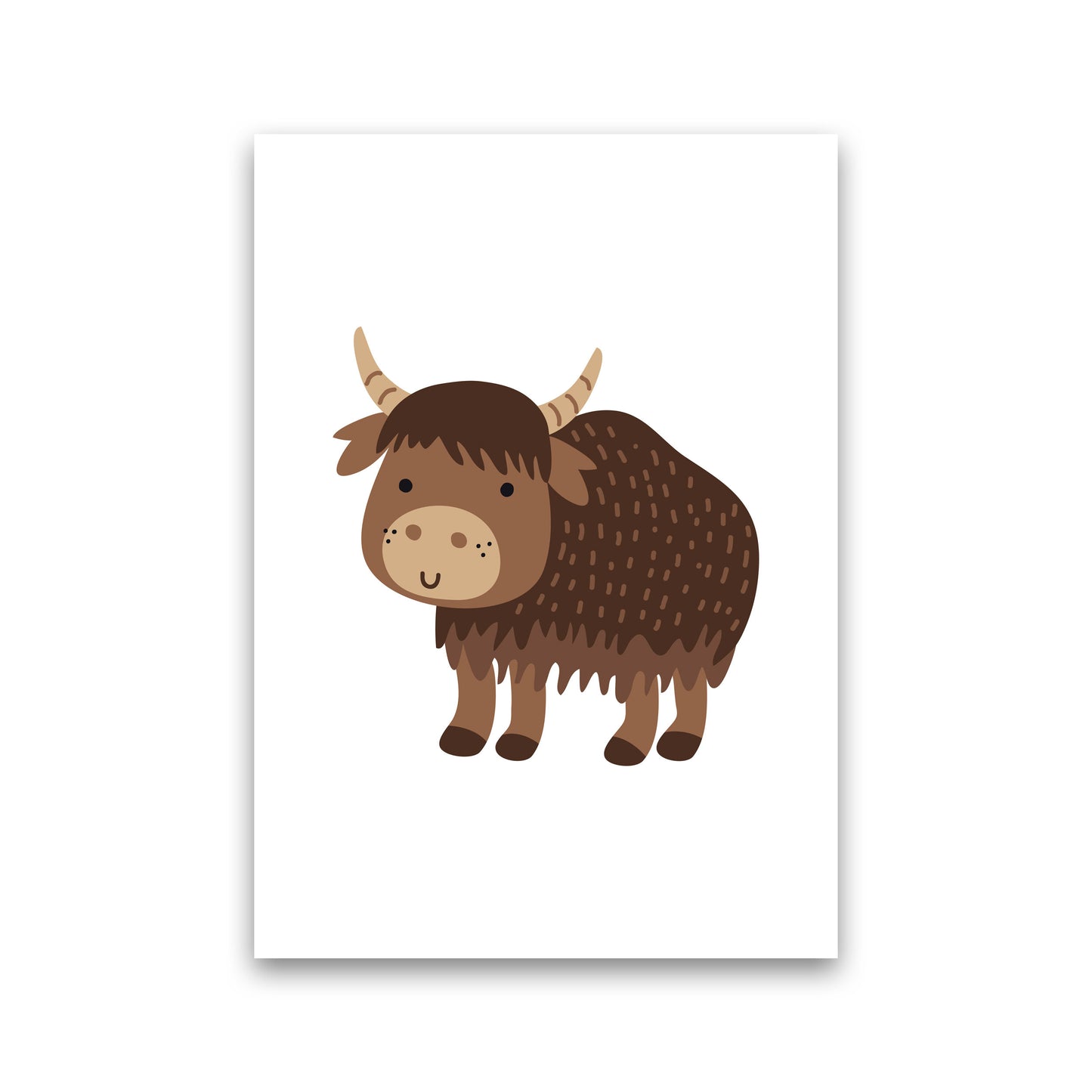 Children's Animals, Yak Modern Print Print Only