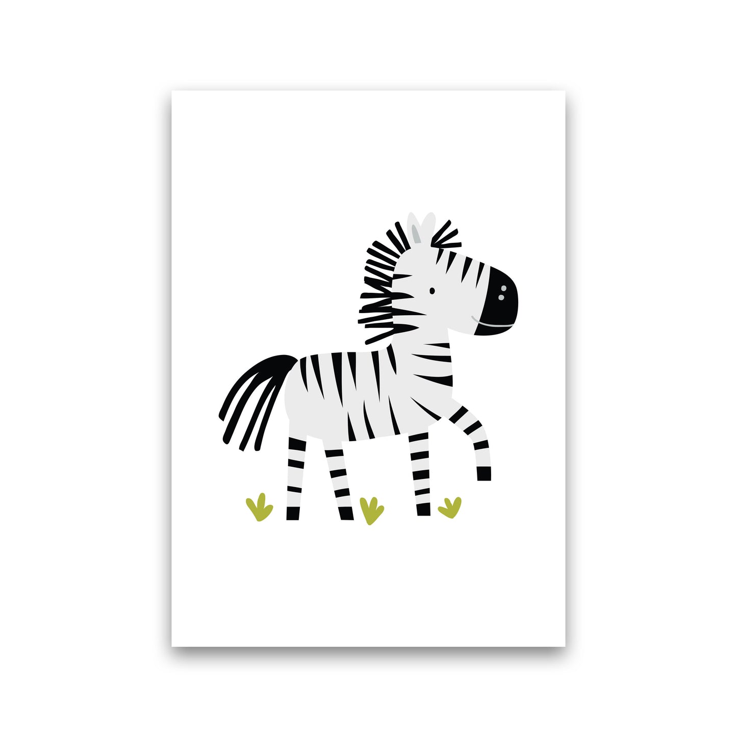 Children's Animals, Zebra Modern Print Print Only