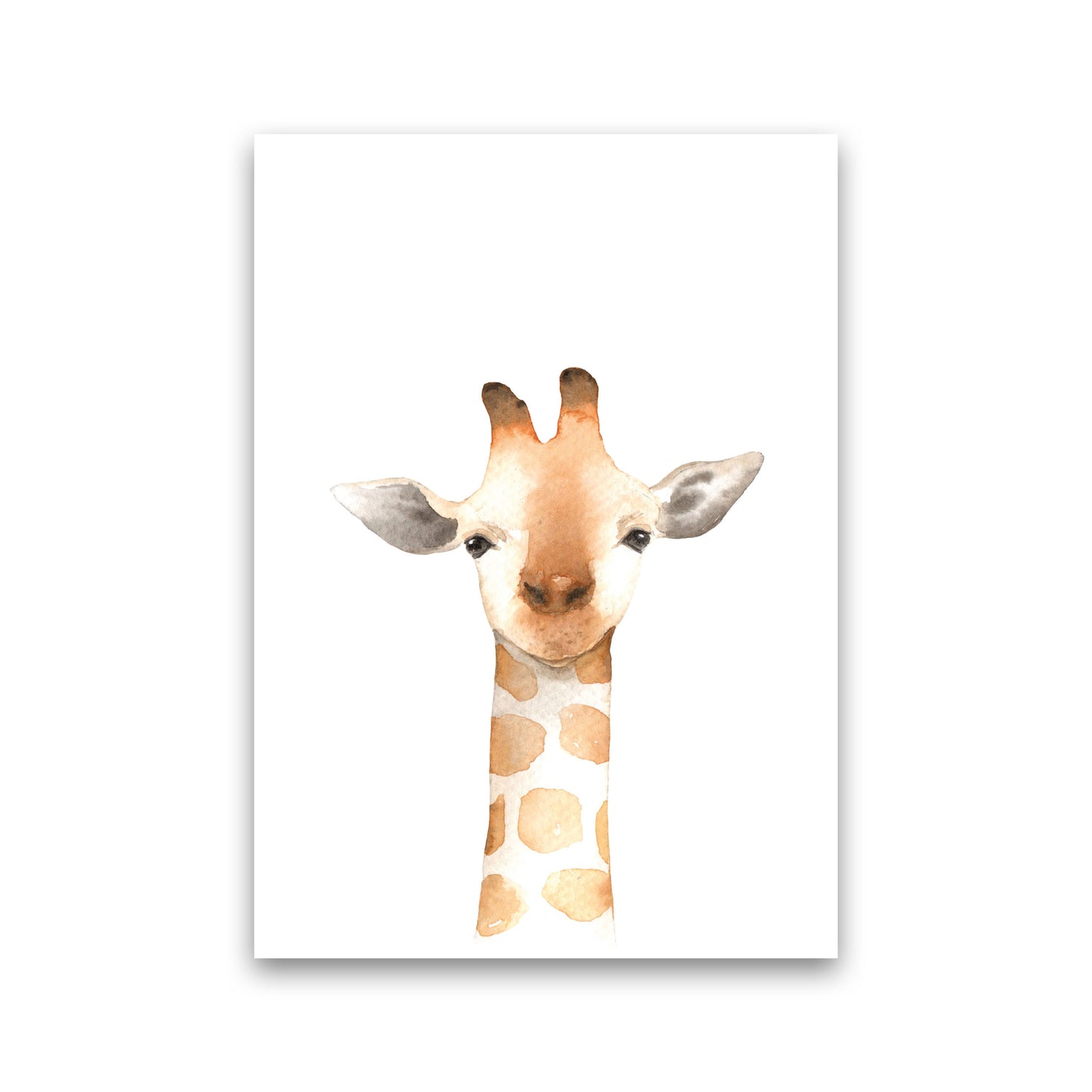 Forest Friends, Cute Giraffe Modern Print Animal Art Print Print Only