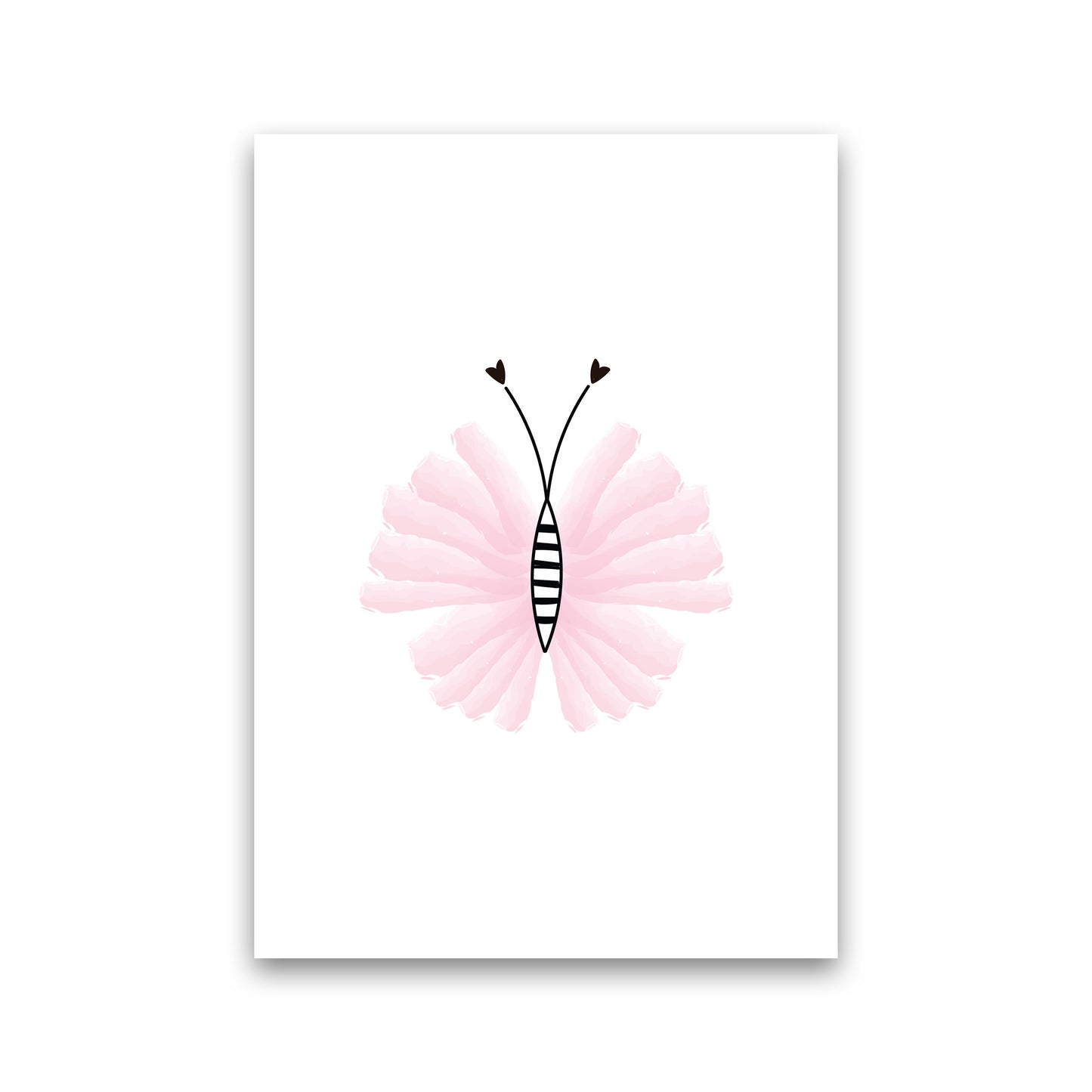 Pink Butterfly Modern Print Animal Art Print Print Only
