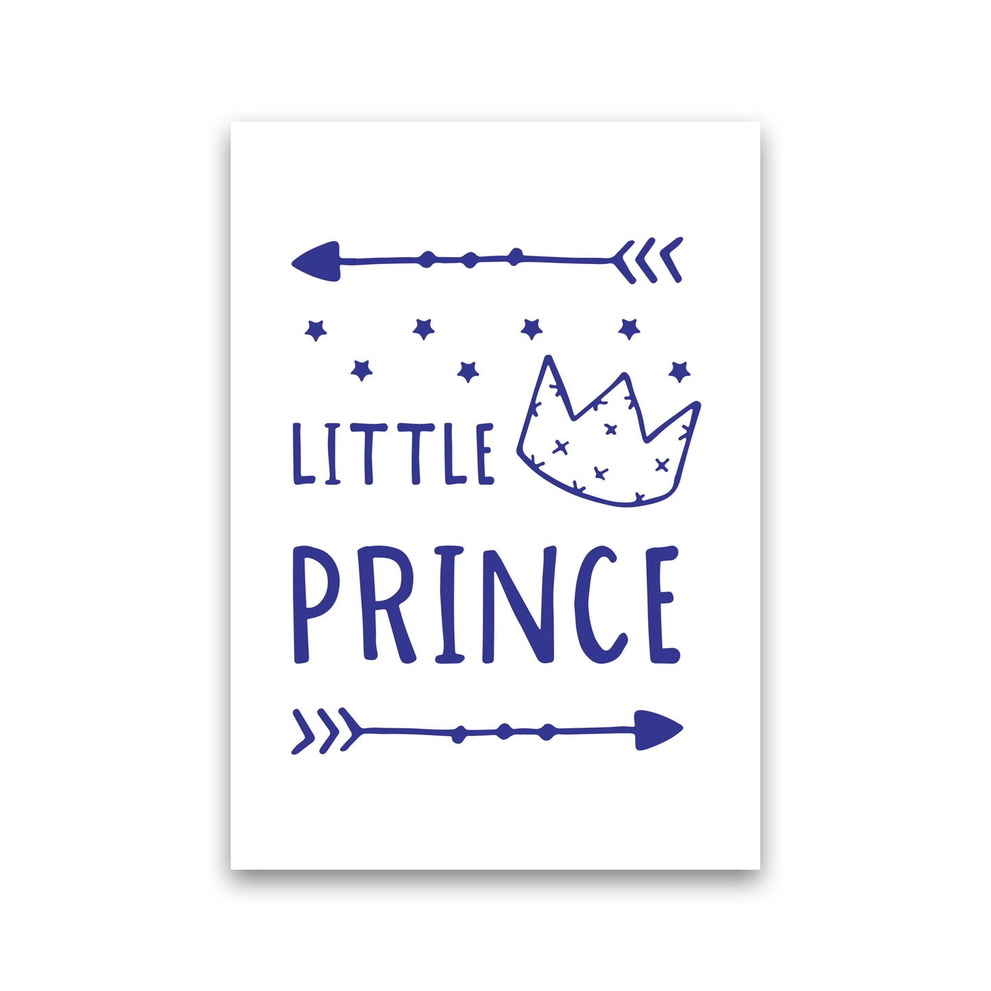 Little Prince Navy Framed Nursey Wall Art Print Print Only