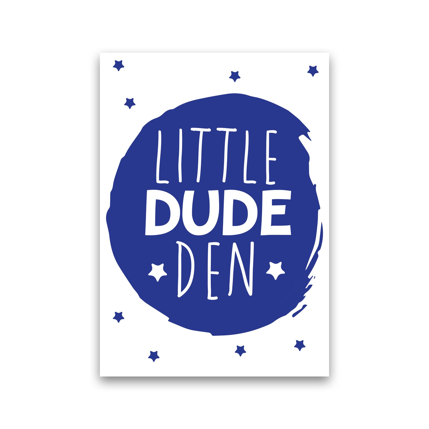 Little Dude Den Navy Circle Framed Nursey Wall Art Print Print Only