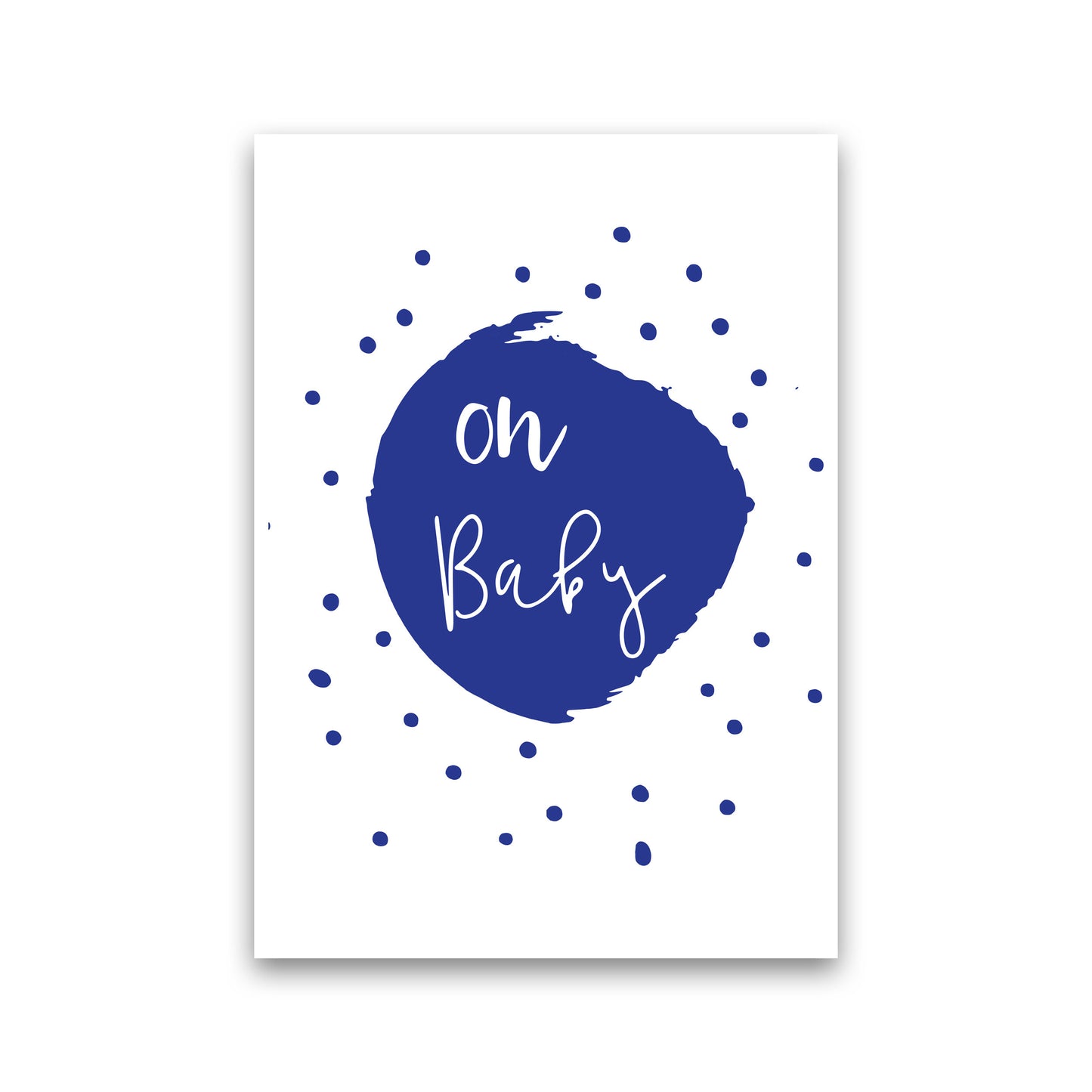 Oh Baby Navy Framed Typography Wall Art Print Print Only