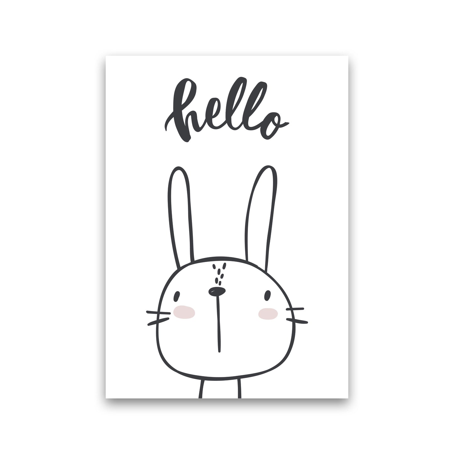 Hello Bunny Modern Print Animal Art Print Print Only