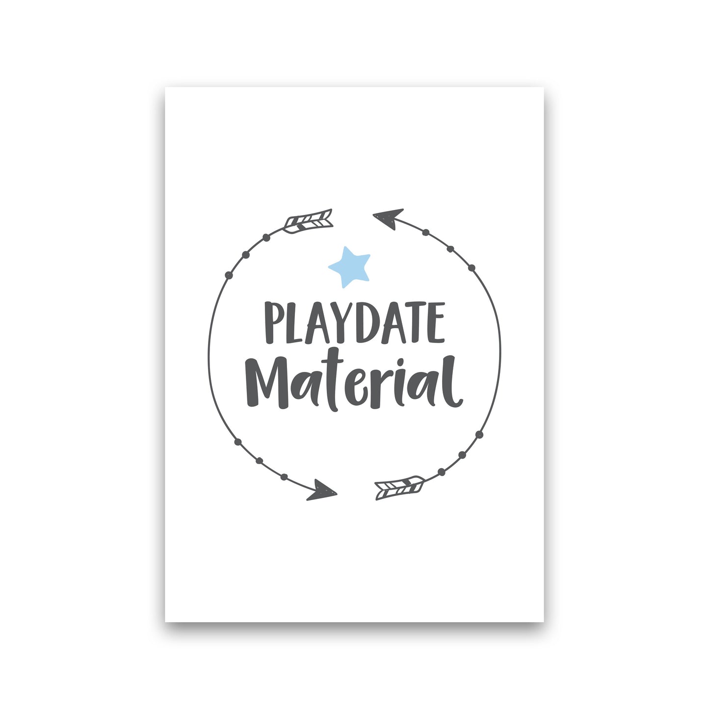 Playdate Material Framed Typography Wall Art Print Print Only