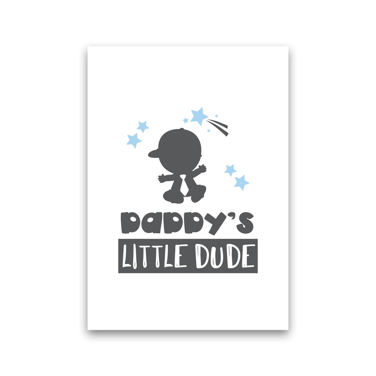 Daddy's Little Dude Framed Nursey Wall Art Print Print Only