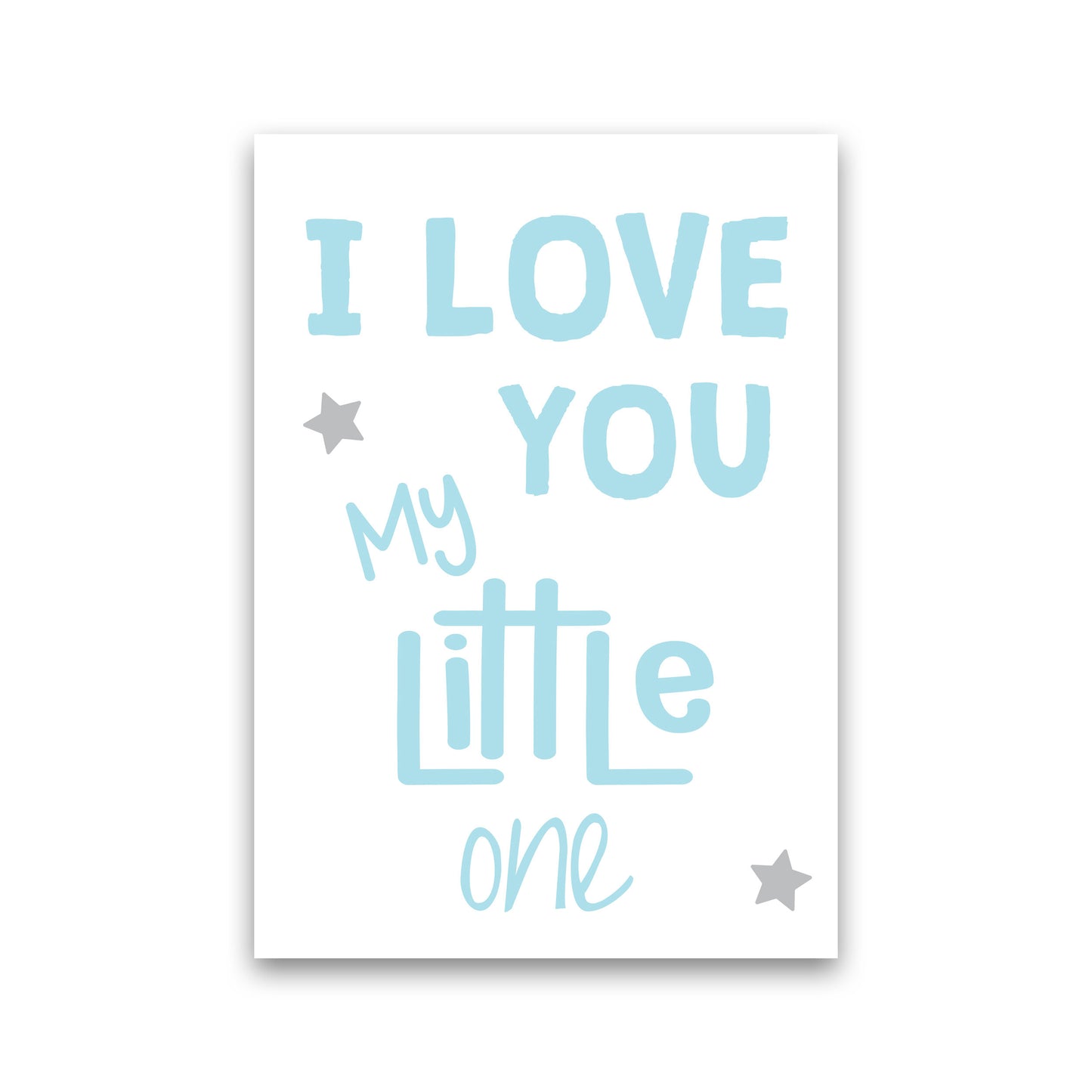 I Love You Little One Blue Framed Nursey Wall Art Print Print Only