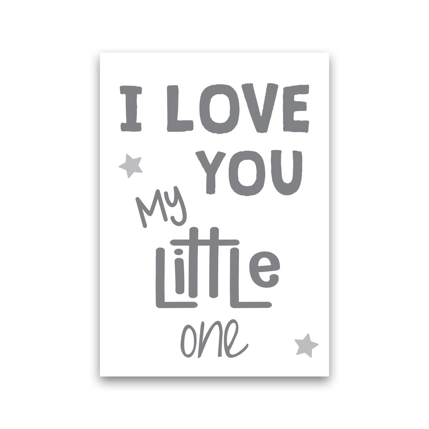 I Love You Little One Grey Framed Nursey Wall Art Print Print Only