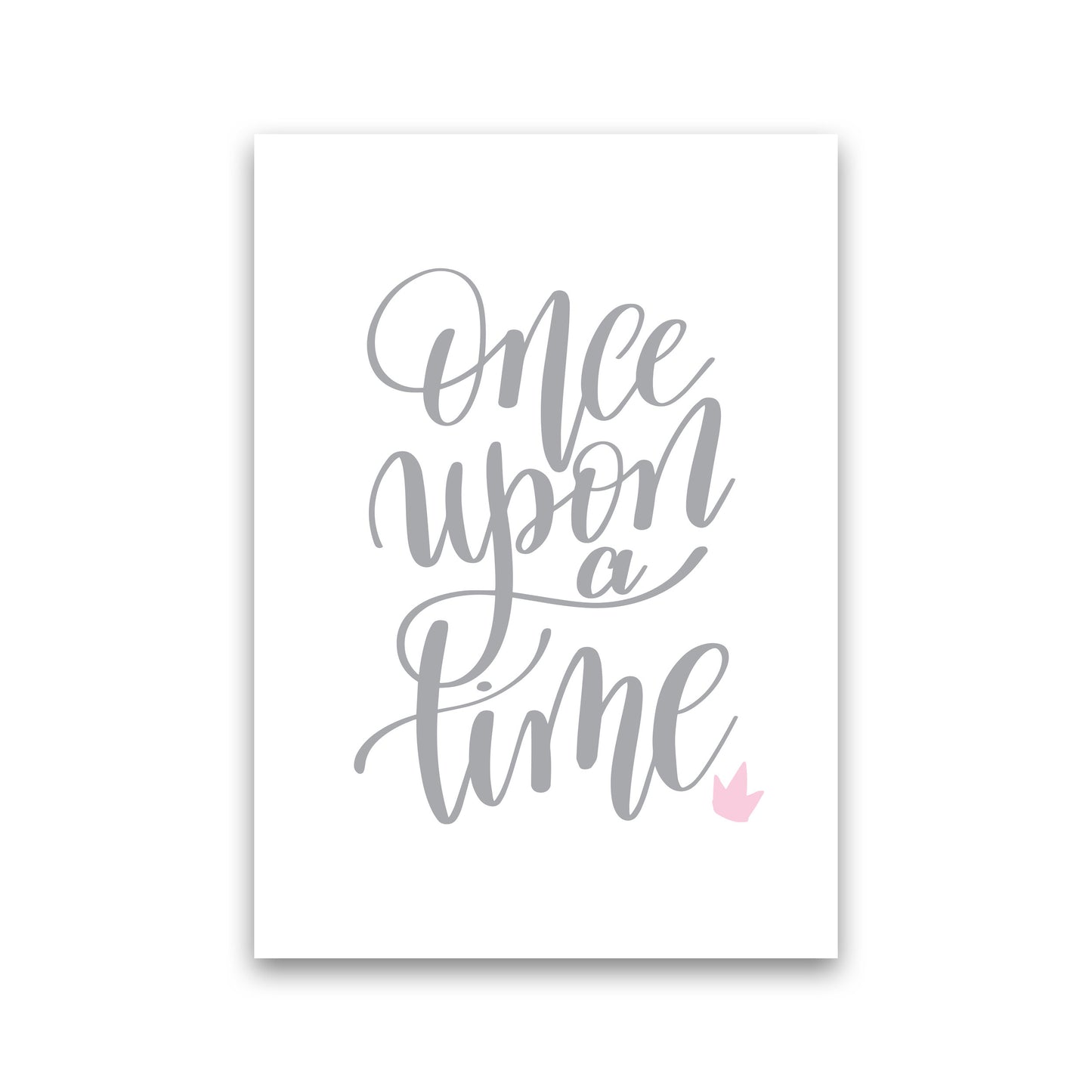 Once Upon A Time Grey Framed Typography Wall Art Print Print Only