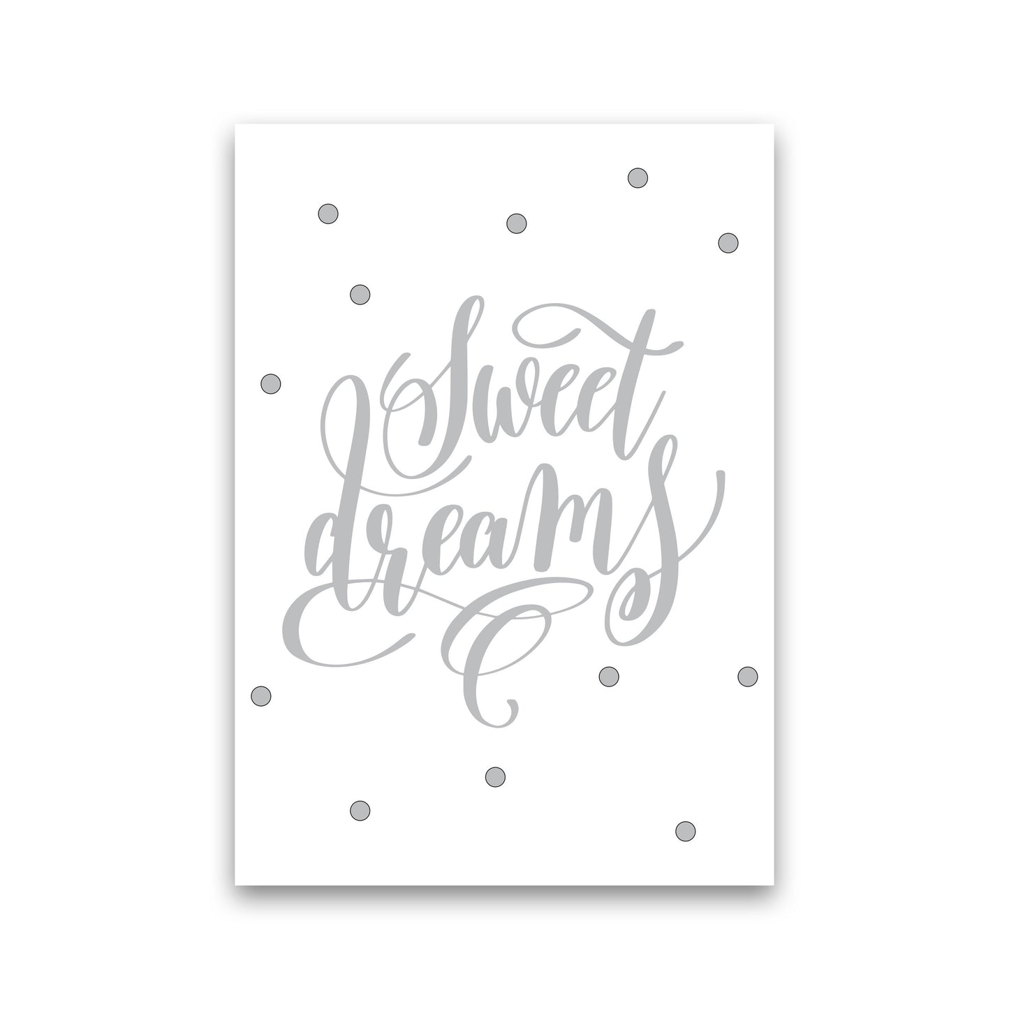Sweet Dreams Grey Framed Nursey Wall Art Print Print Only