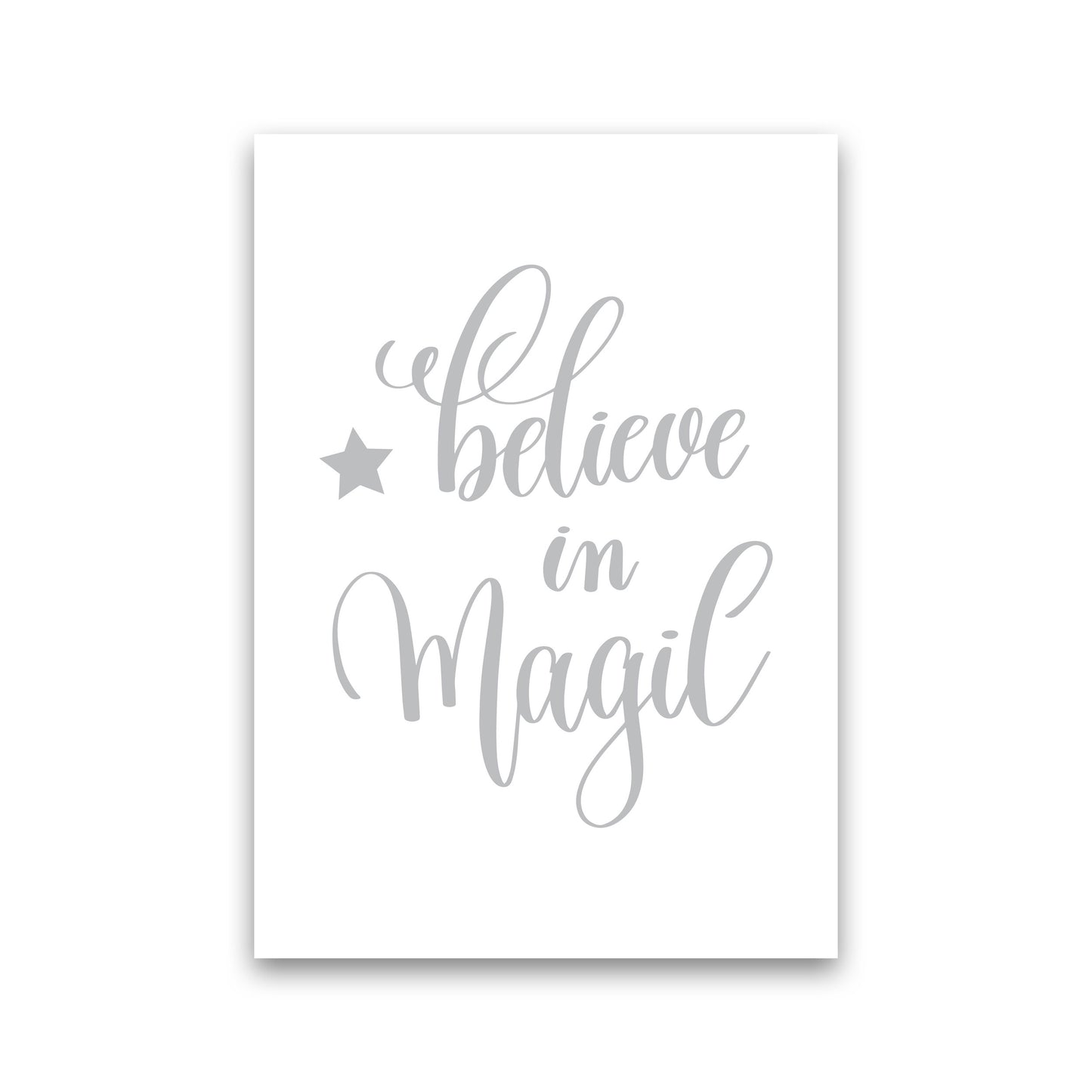 Believe In Magic Grey Framed Typography Wall Art Print Print Only