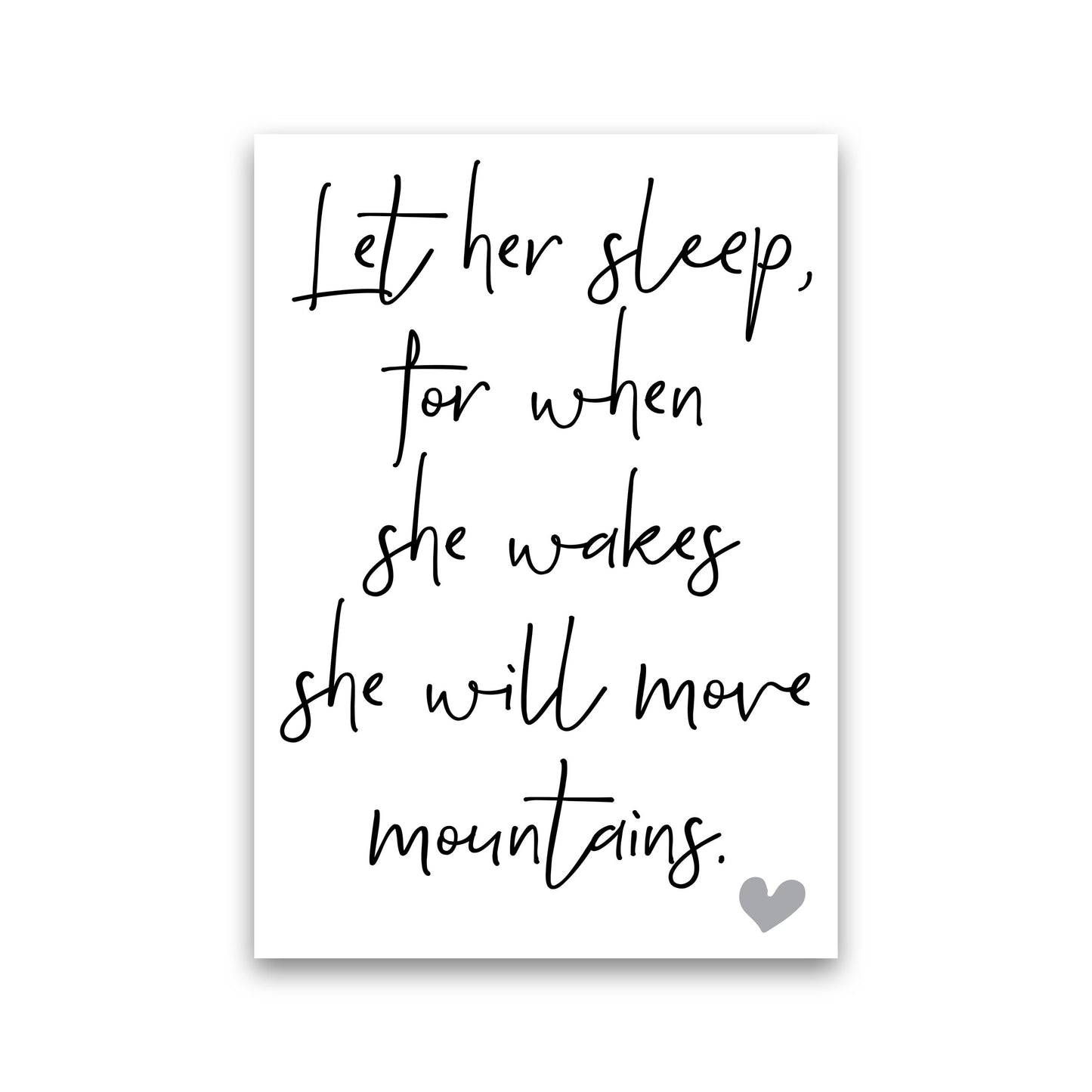 Let Her Sleep Framed Typography Wall Art Print Print Only