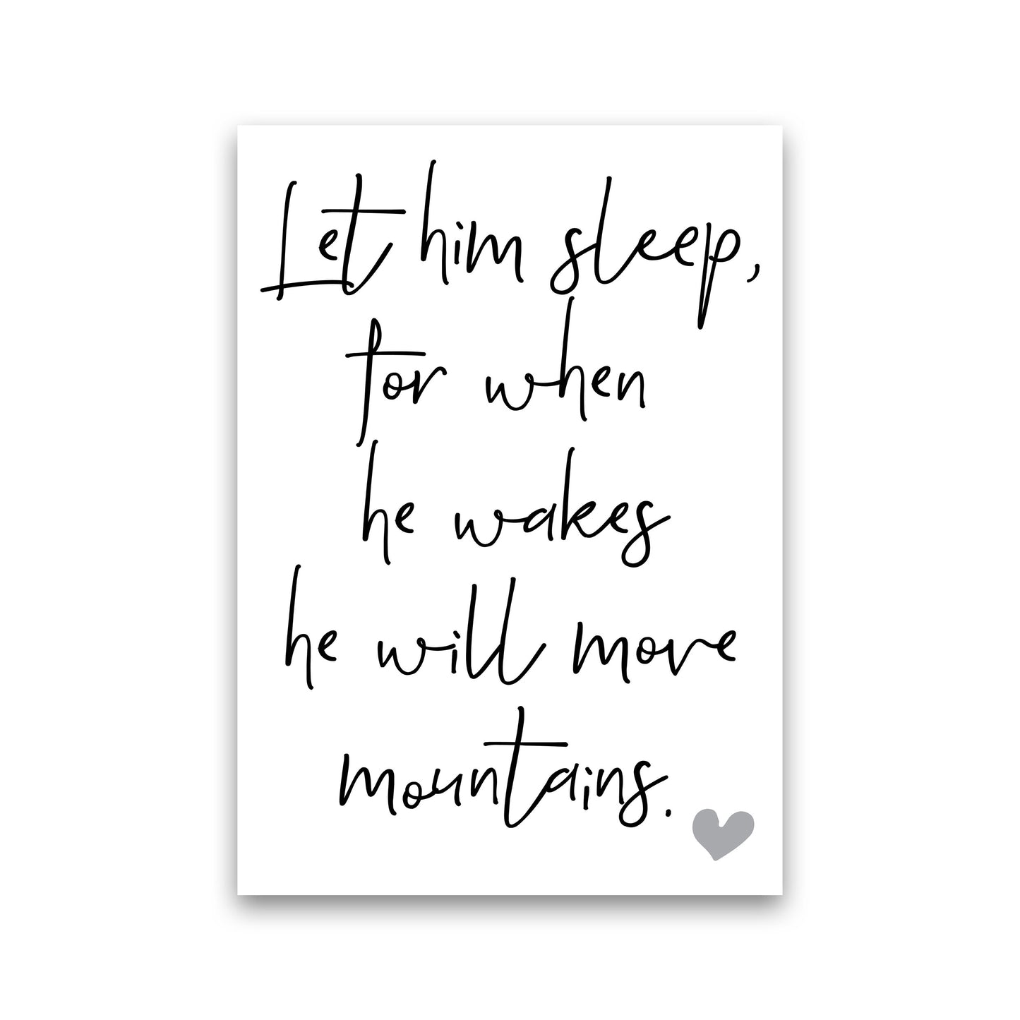 Let Him Sleep Framed Typography Wall Art Print Print Only