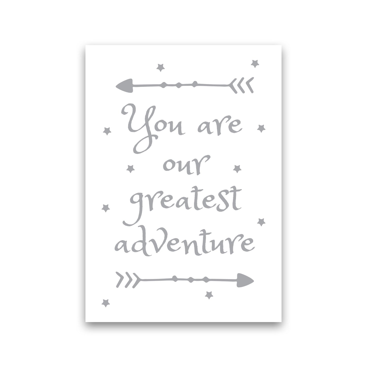 You Are Our Greatest Adventure Grey Modern Print Print Only