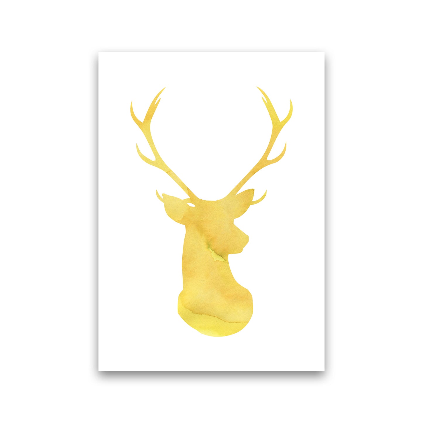 Stags Head Watercolour Modern Print Animal Art Print Print Only