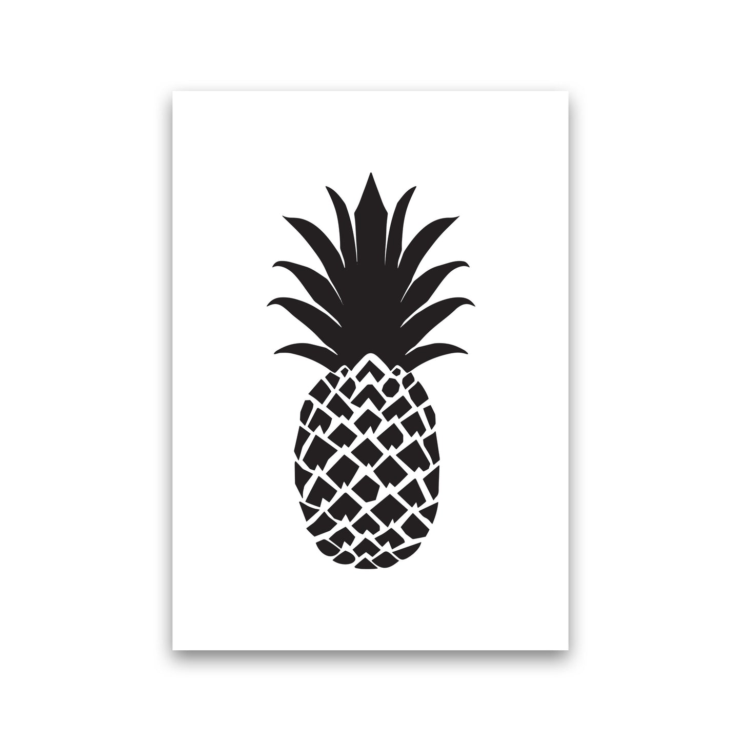 Black Pineapple 2 Modern Print, Framed Kitchen Wall Art Print Only