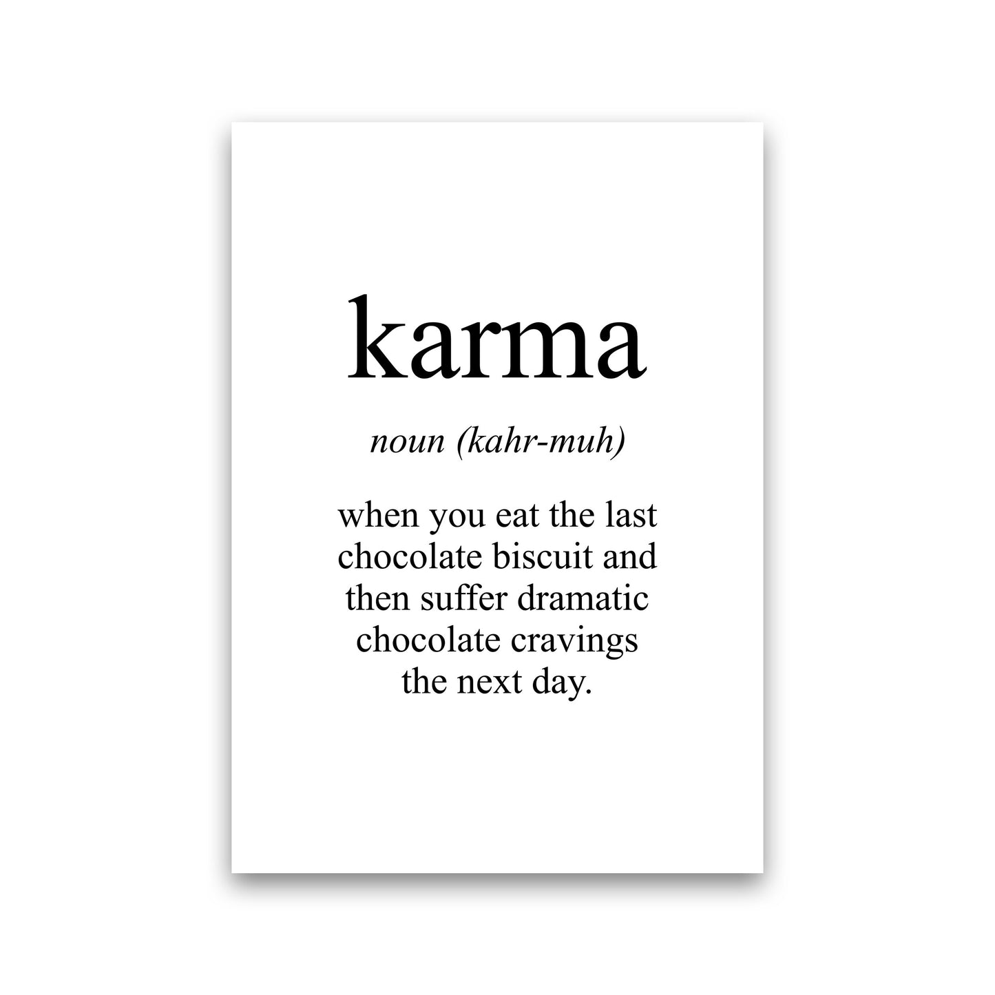 Karma Framed Typography Wall Art Print Print Only