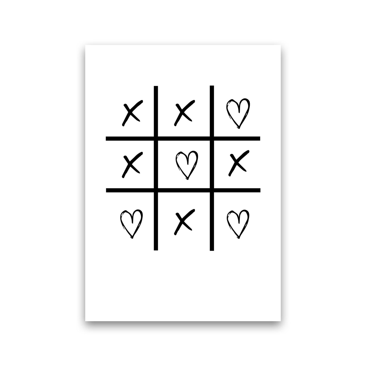 Hearts And Crosses Modern Print Print Only