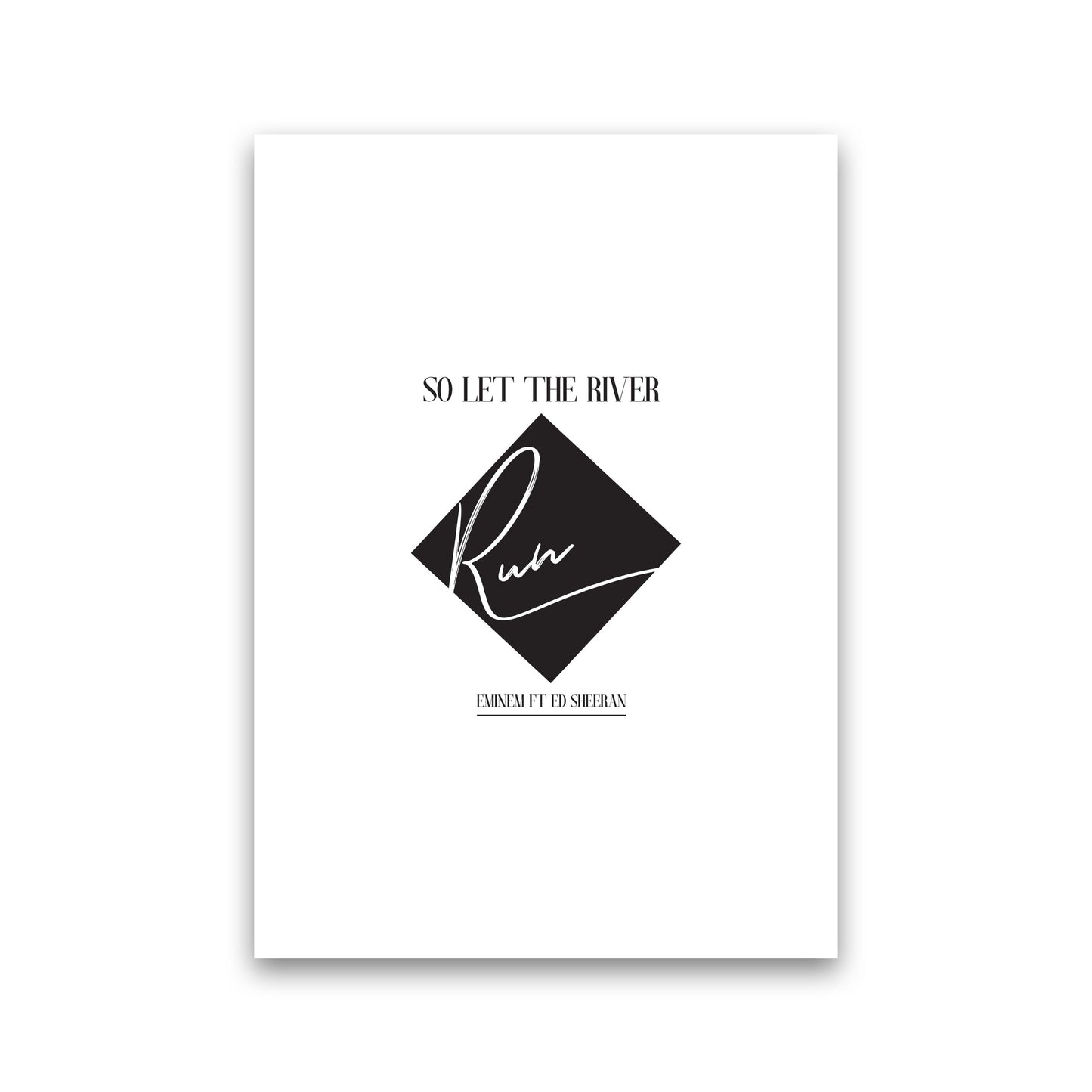 Let The River Run Framed Typography Wall Art Print Print Only