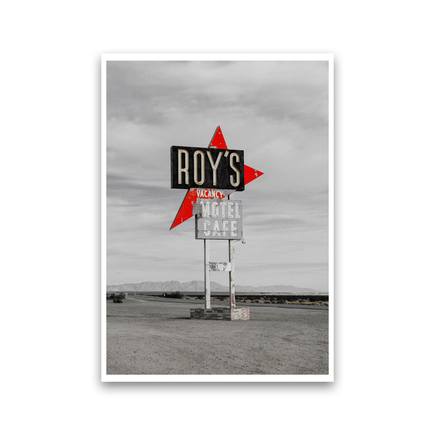Vintage Roy's Motel Road Sign Modern Print Print Only