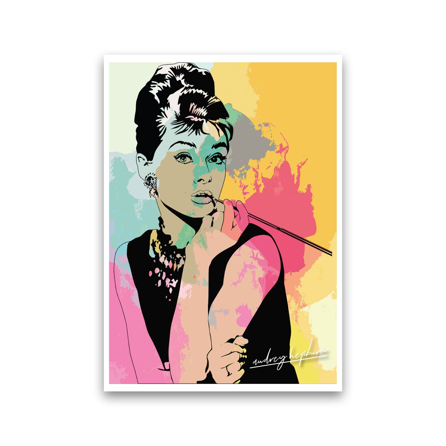 Audrey Hepburn In Colour Modern Print Print Only