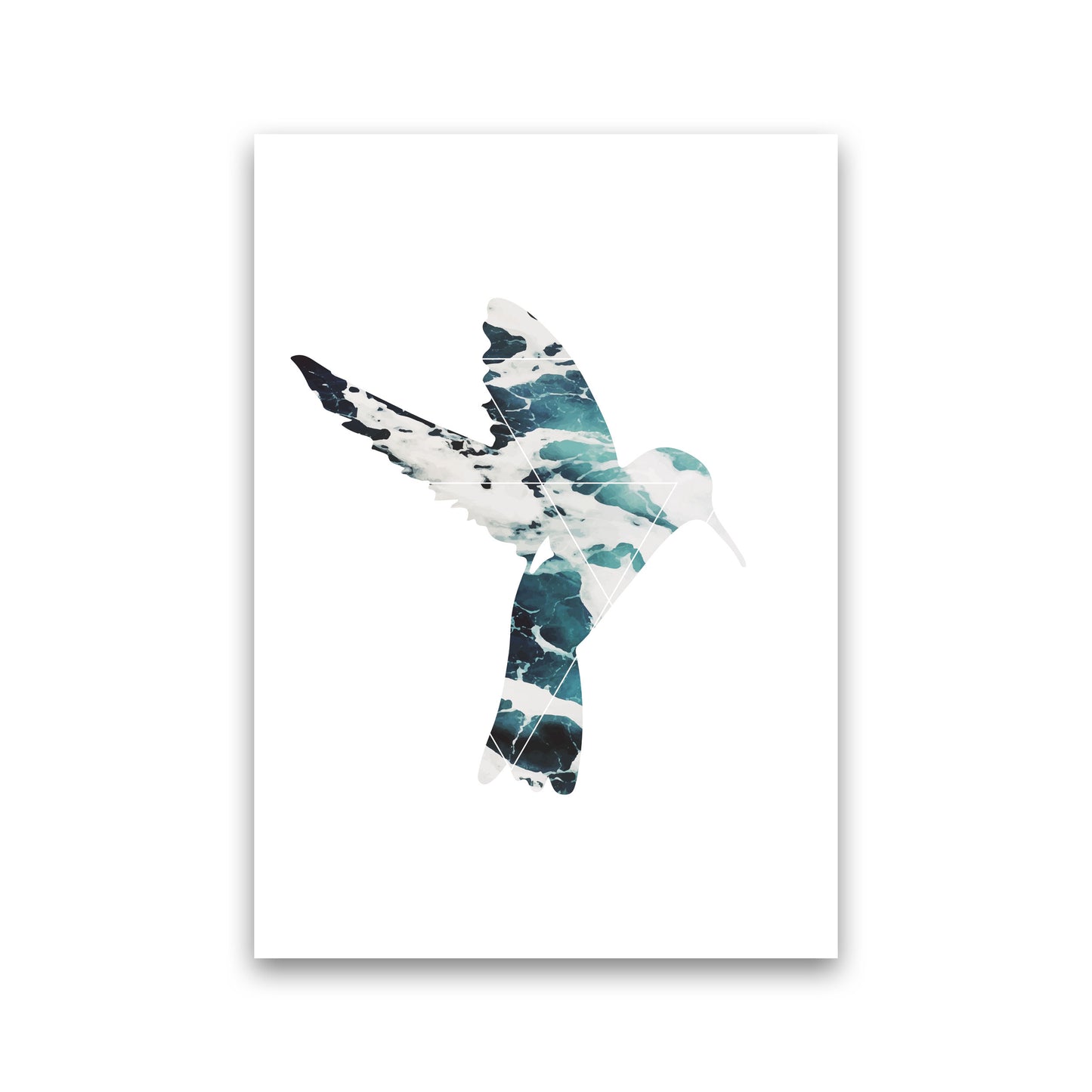 Blue Sea Bird Modern Print Animal Art Print Print Only
