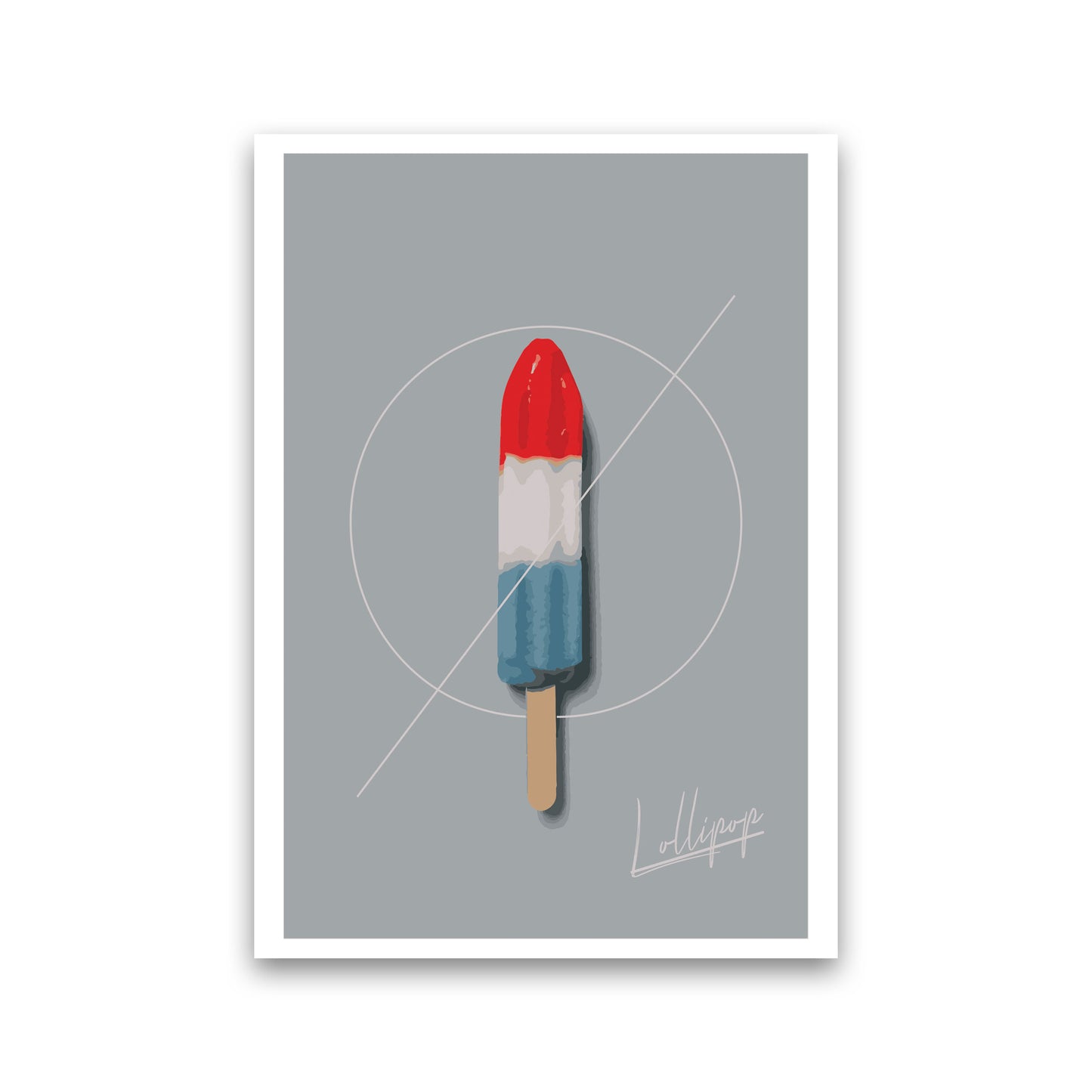 Ice Lolly Modern Print, Framed Kitchen Wall Art Print Only
