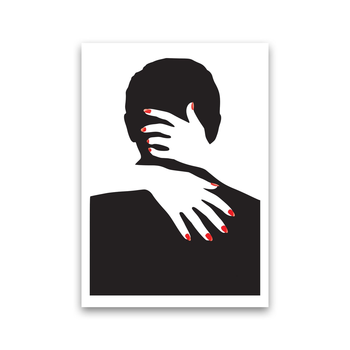 Abstract Man And Hands Modern Print Print Only