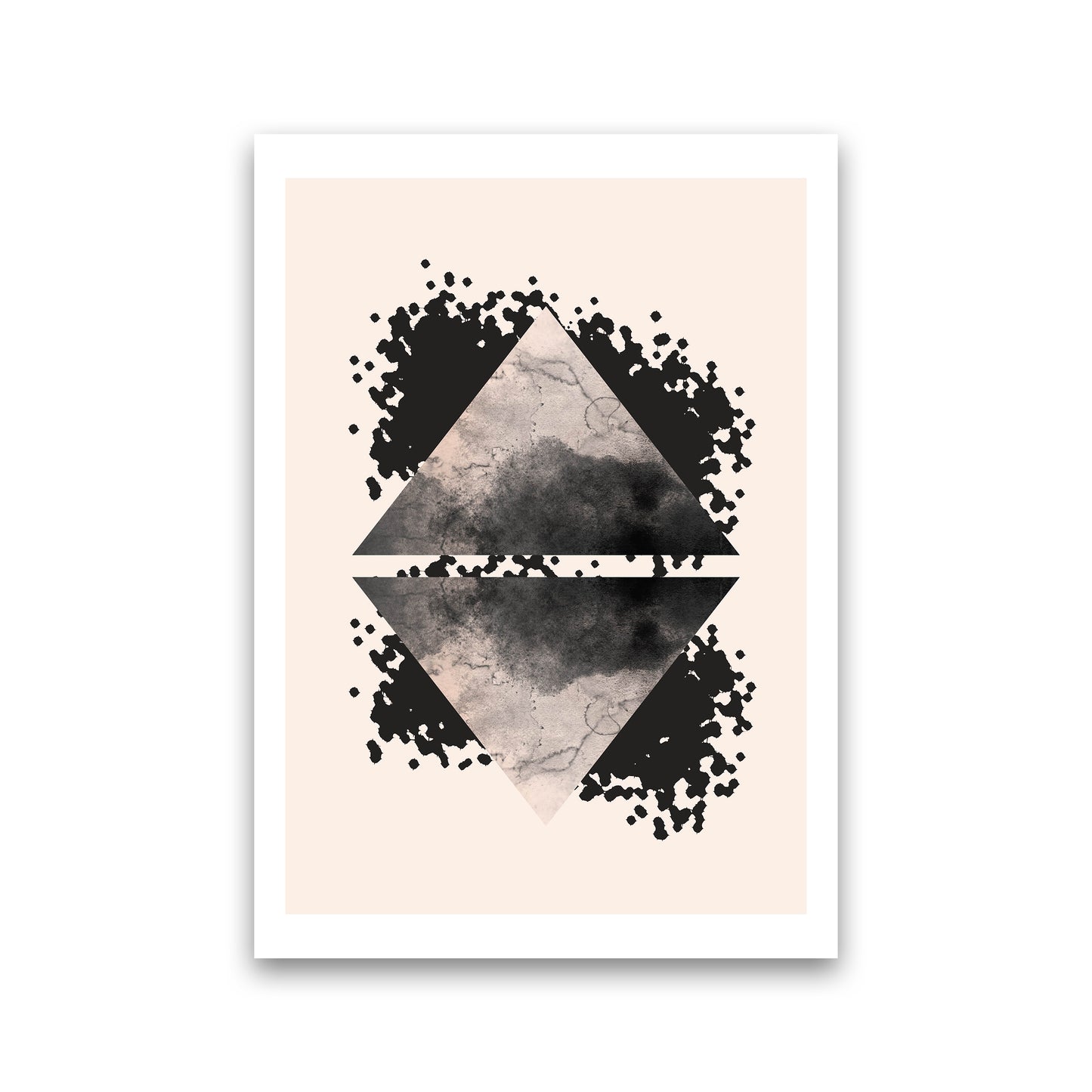 Nude And Black Watercolour 1 Art Print by Pixy Paper Print Only
