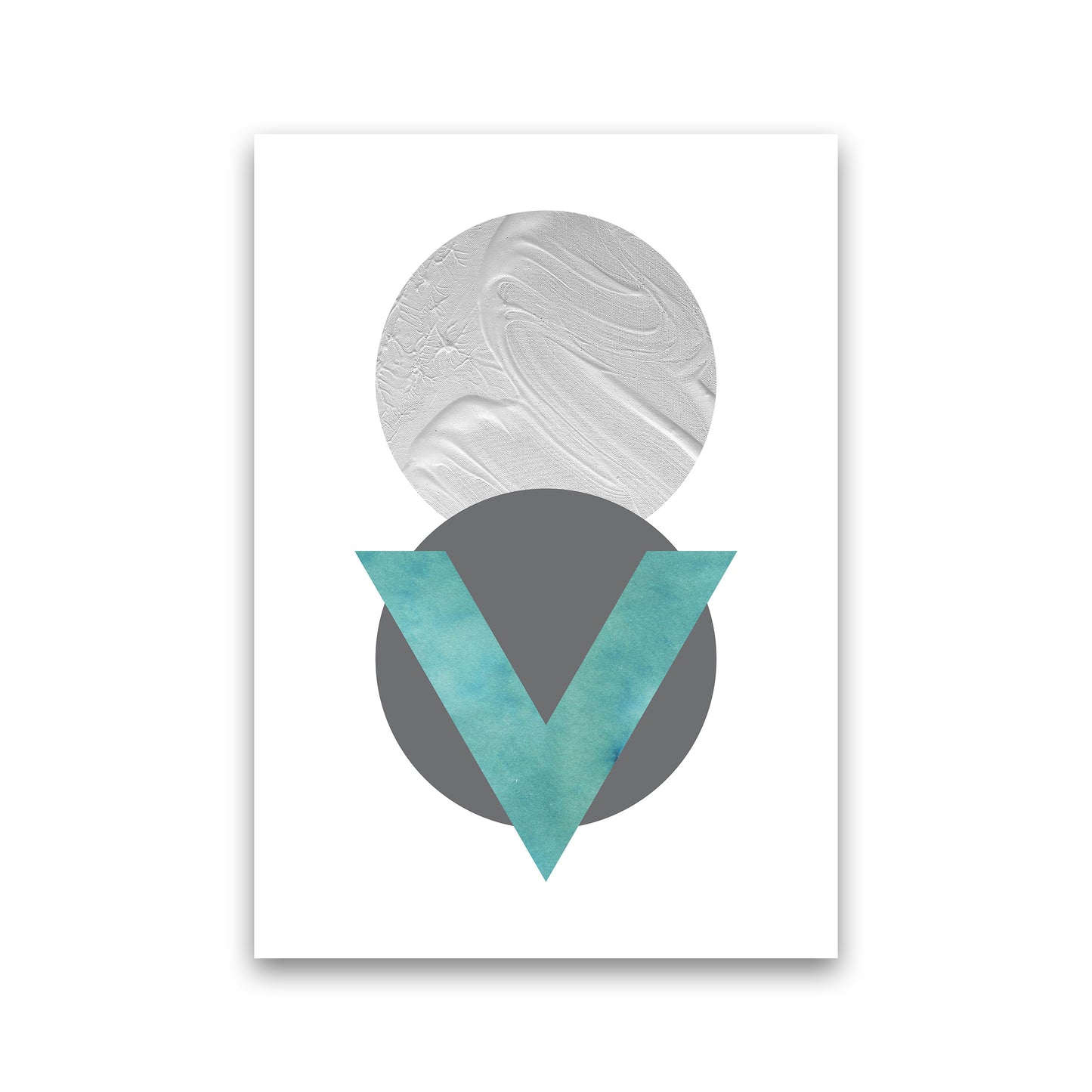 Marble Teal And Silver 1 Art Print by Pixy Paper Print Only