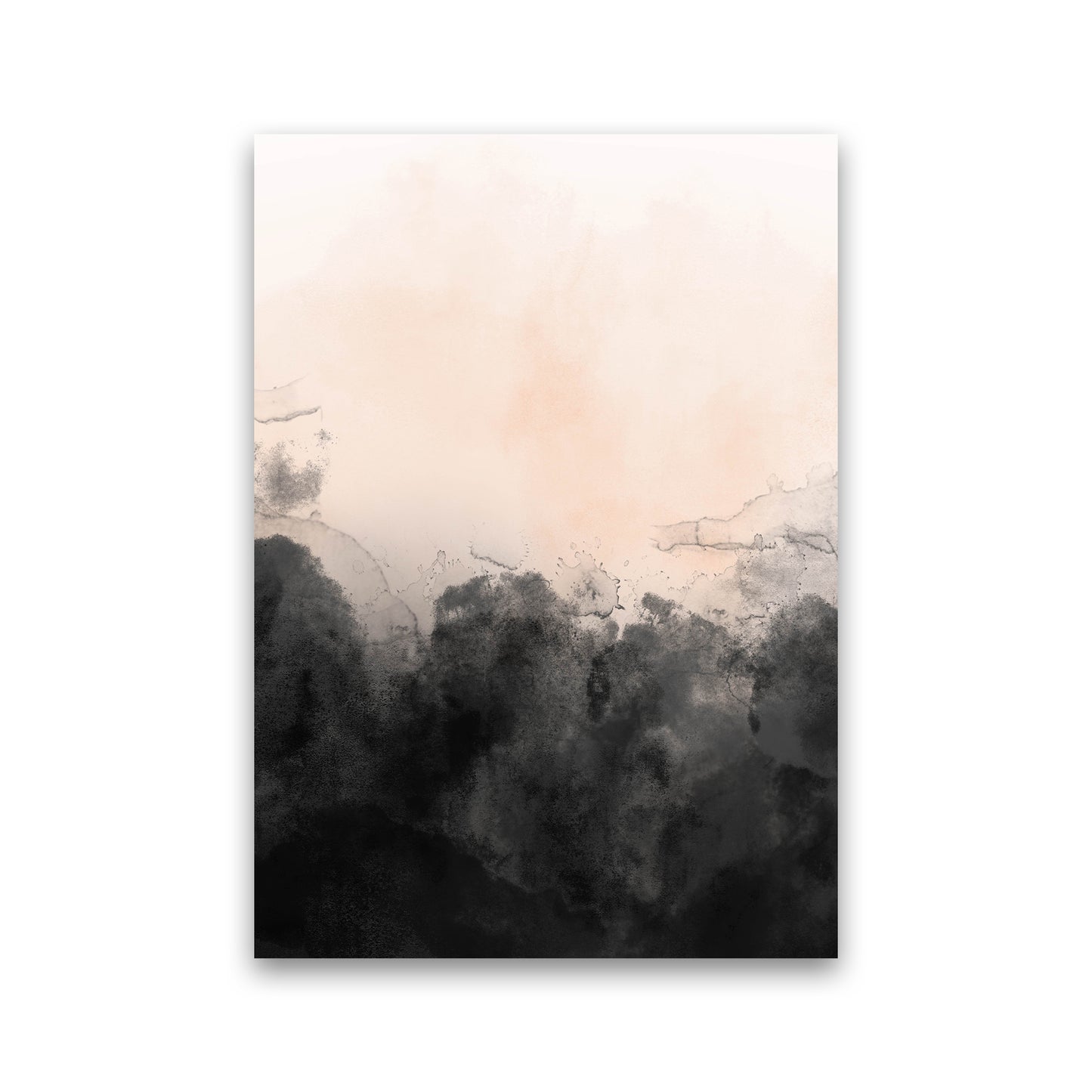 Nude And Black Watercolour 3 Art Print by Pixy Paper Print Only