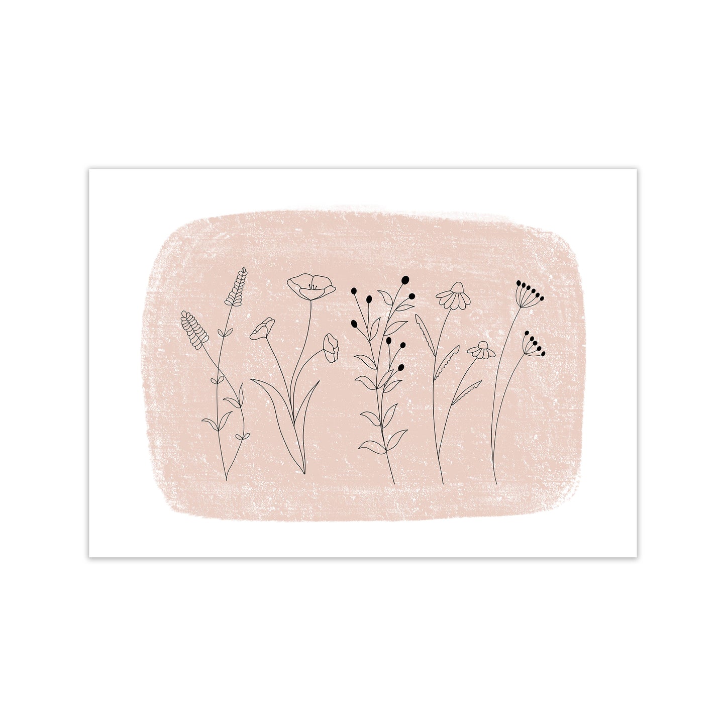 Dalia Chalk Landscape Floral Art Print by Pixy Paper Print Only