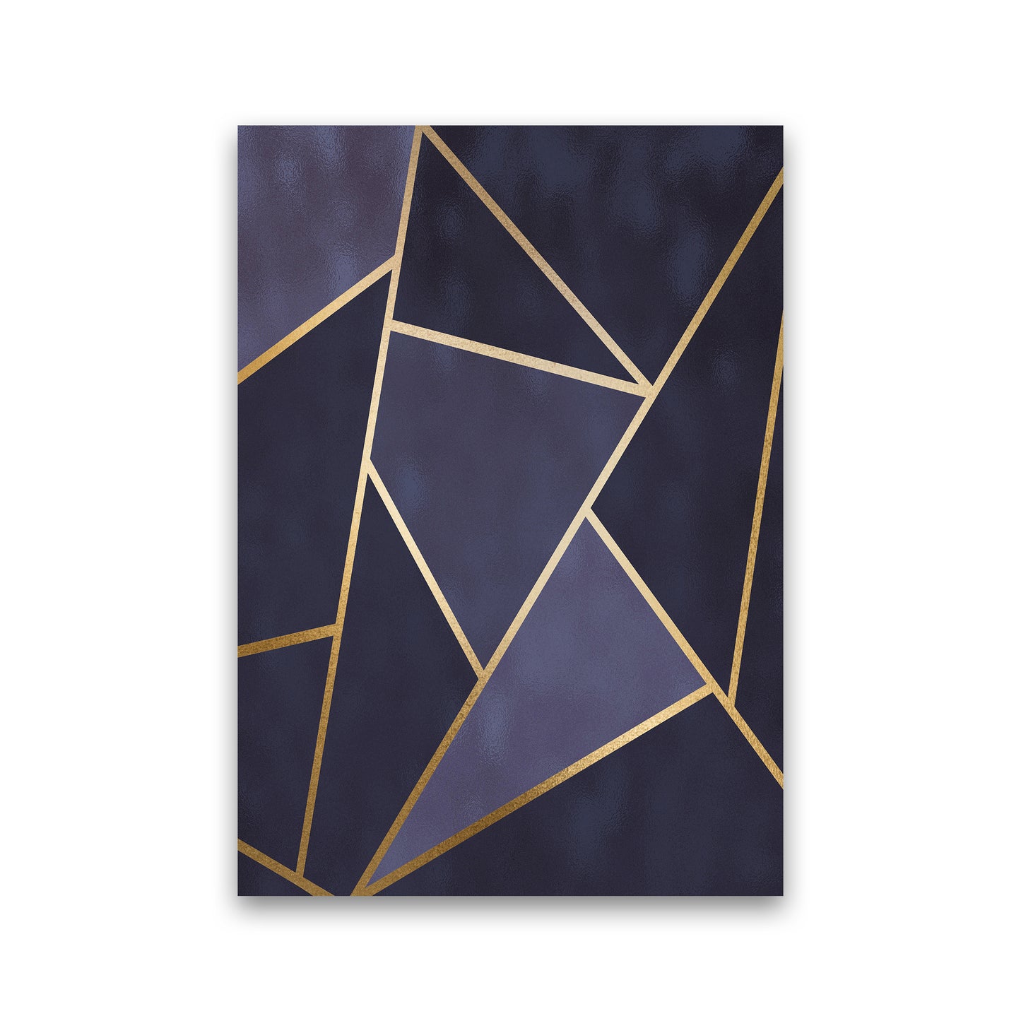 Lux Navy And Gold Geo Print Art Print by Pixy Paper Print Only